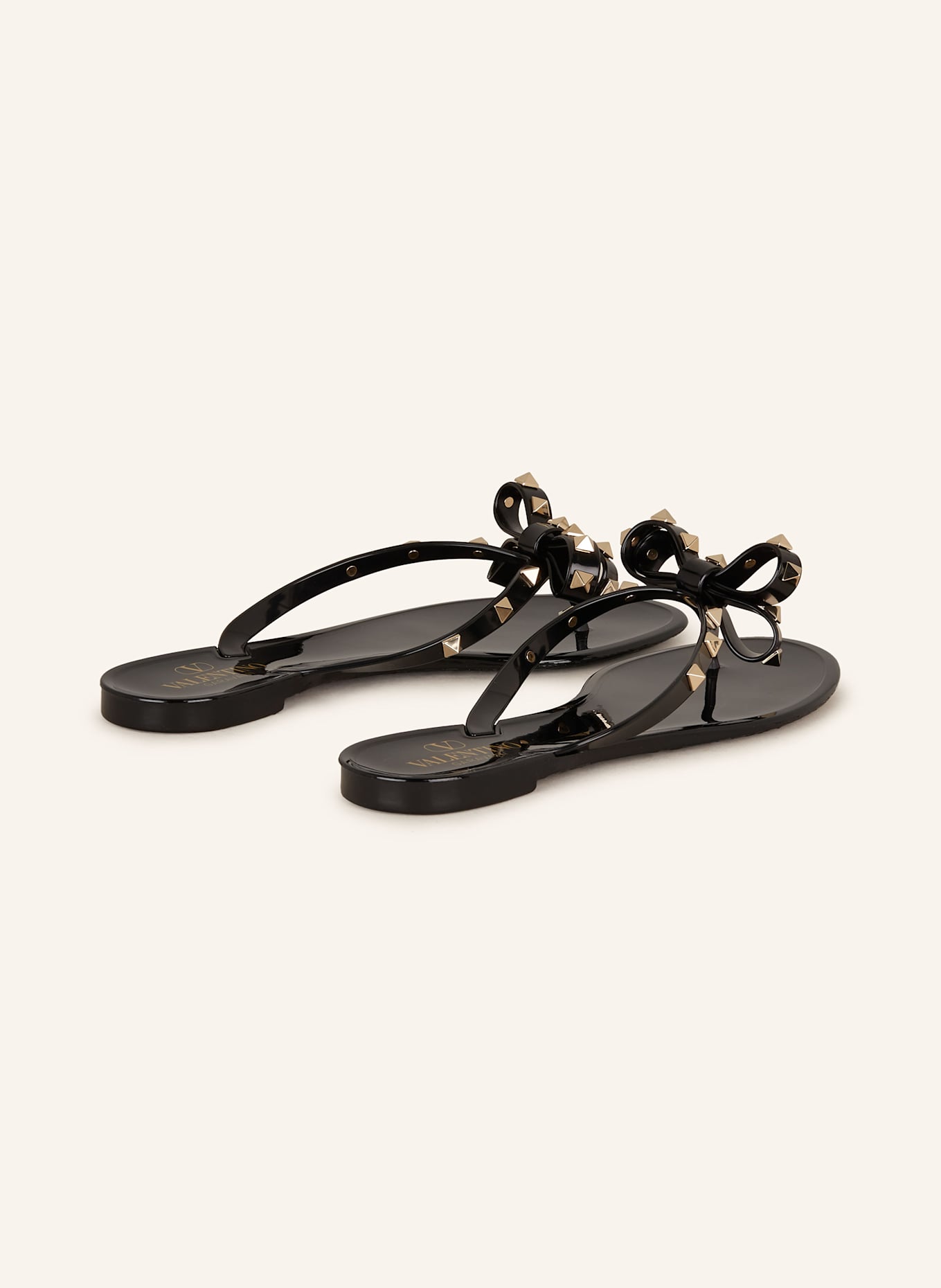 VALENTINO GARAVANI Zehentrenner SUMMER ROCKSTUD mit Nieten: SCHWARZ