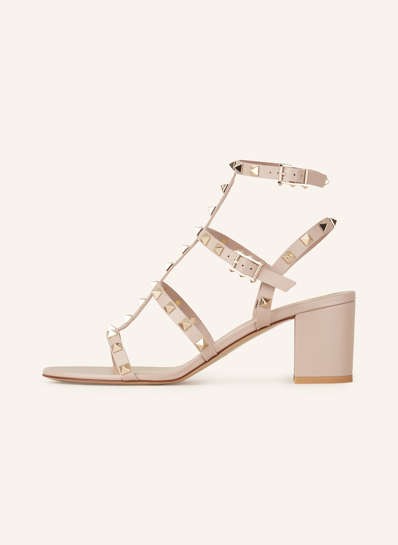 VALENTINO GARAVANI Sandaletten ROCKSTUD mit Nieten: P45 POUDRE