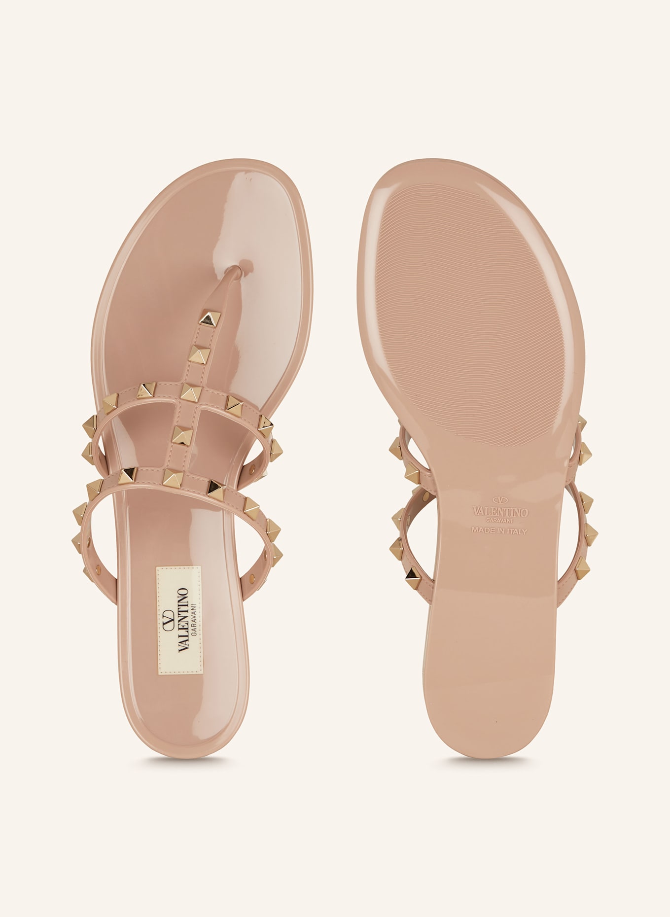 VALENTINO GARAVANI Flip flops ROCKSTUD with rivets in rose