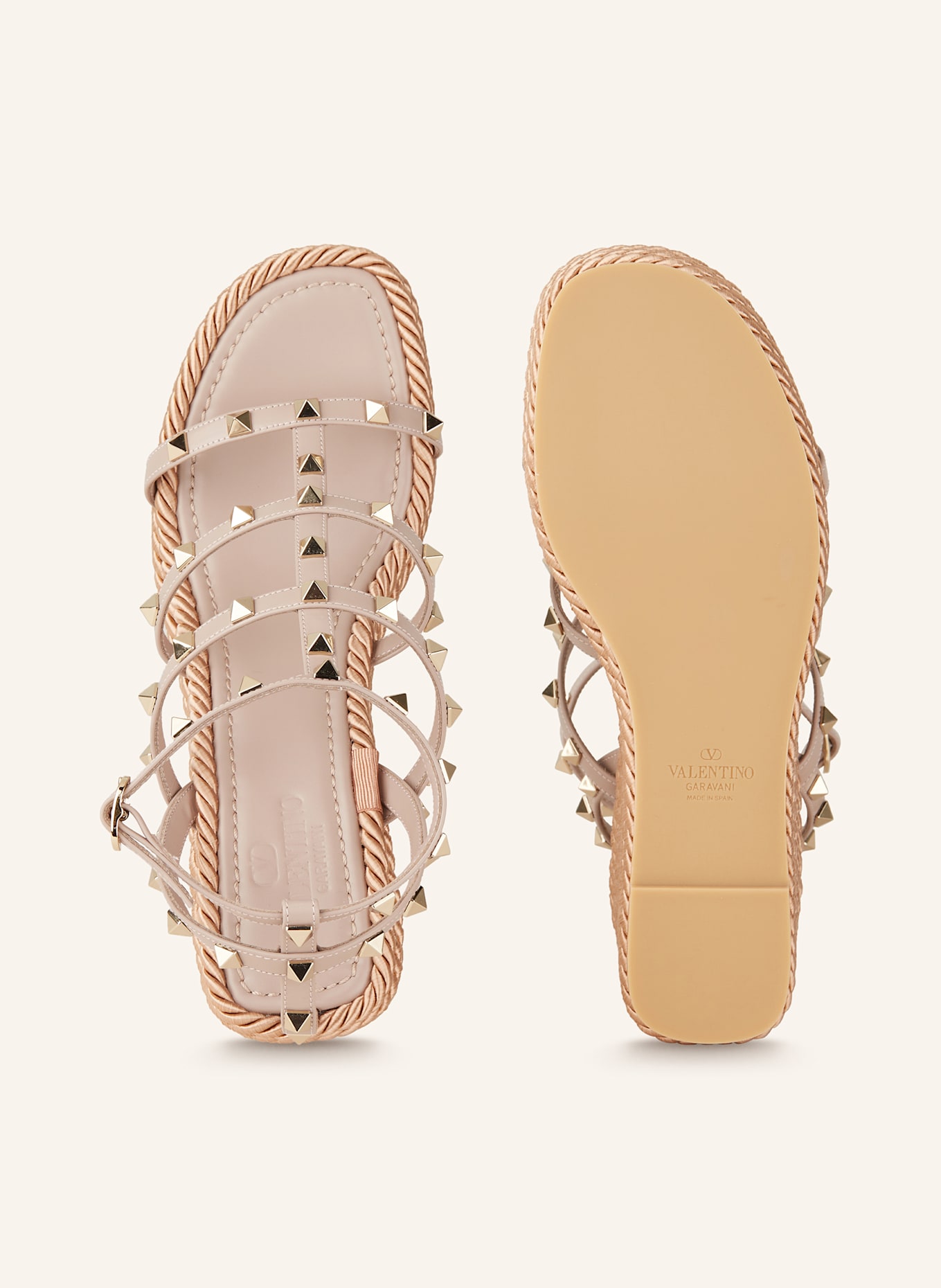 VALENTINO GARAVANI Wedges ROCKSTUD TORCHON: NUDE