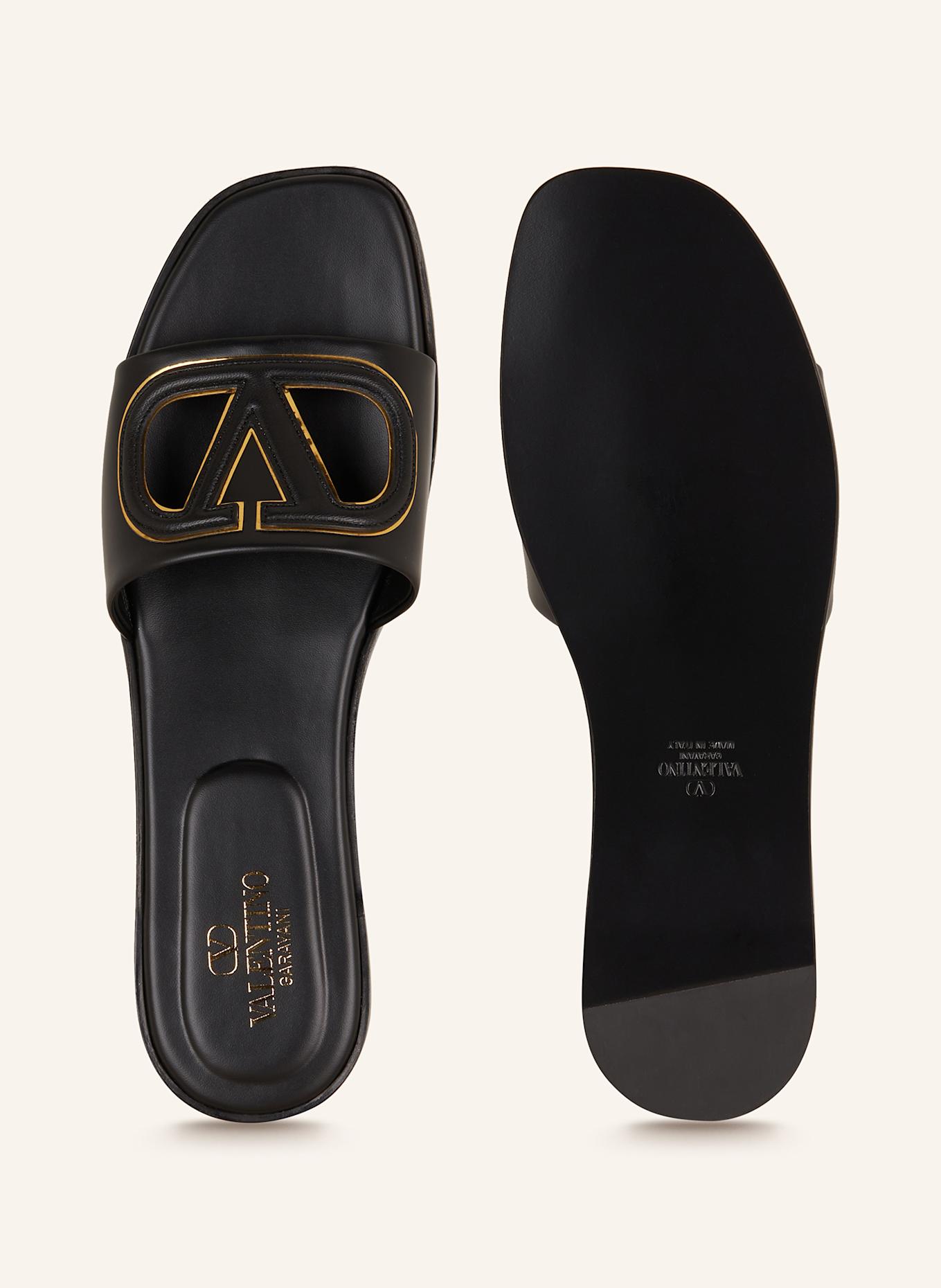 サンダル Valentino Garavani Slides with Vlogo VALENTINO GARAVANI Slides VLOGO with cut-outs in black