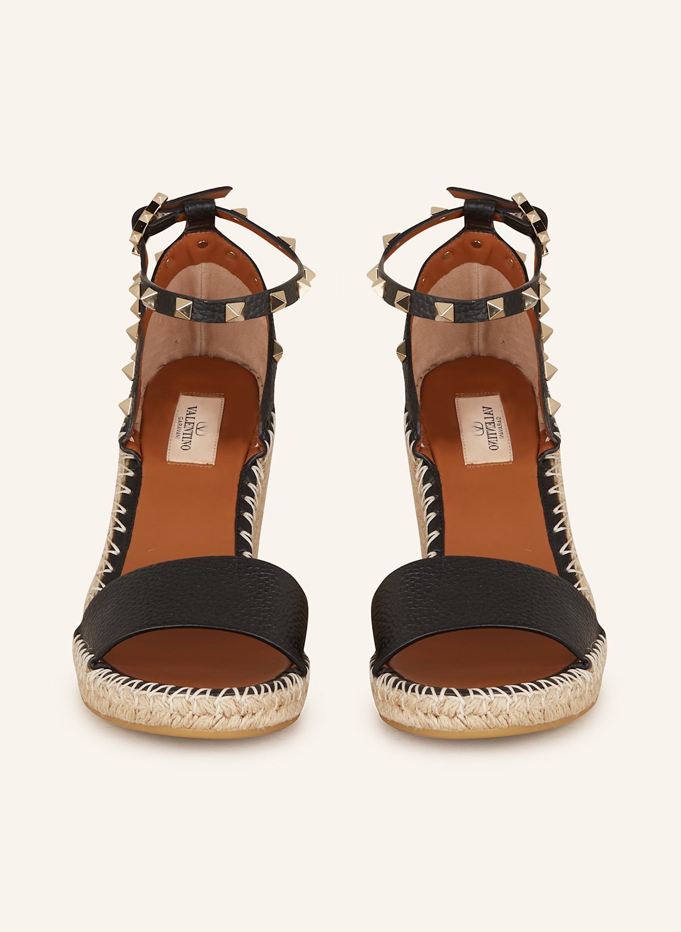 Valentino espadrille wedge black sale