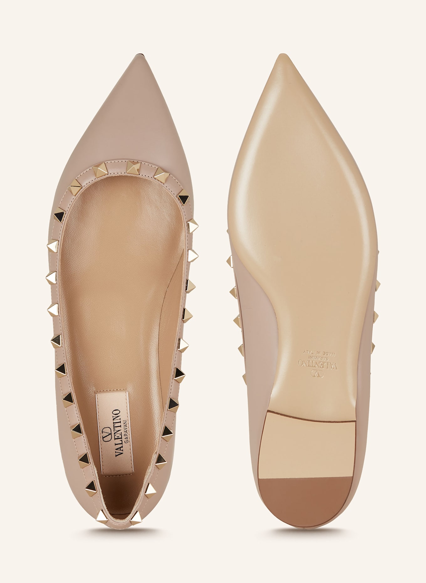 VALENTINO GARAVANI Ballerinas ROCKSTUD: BEIGE