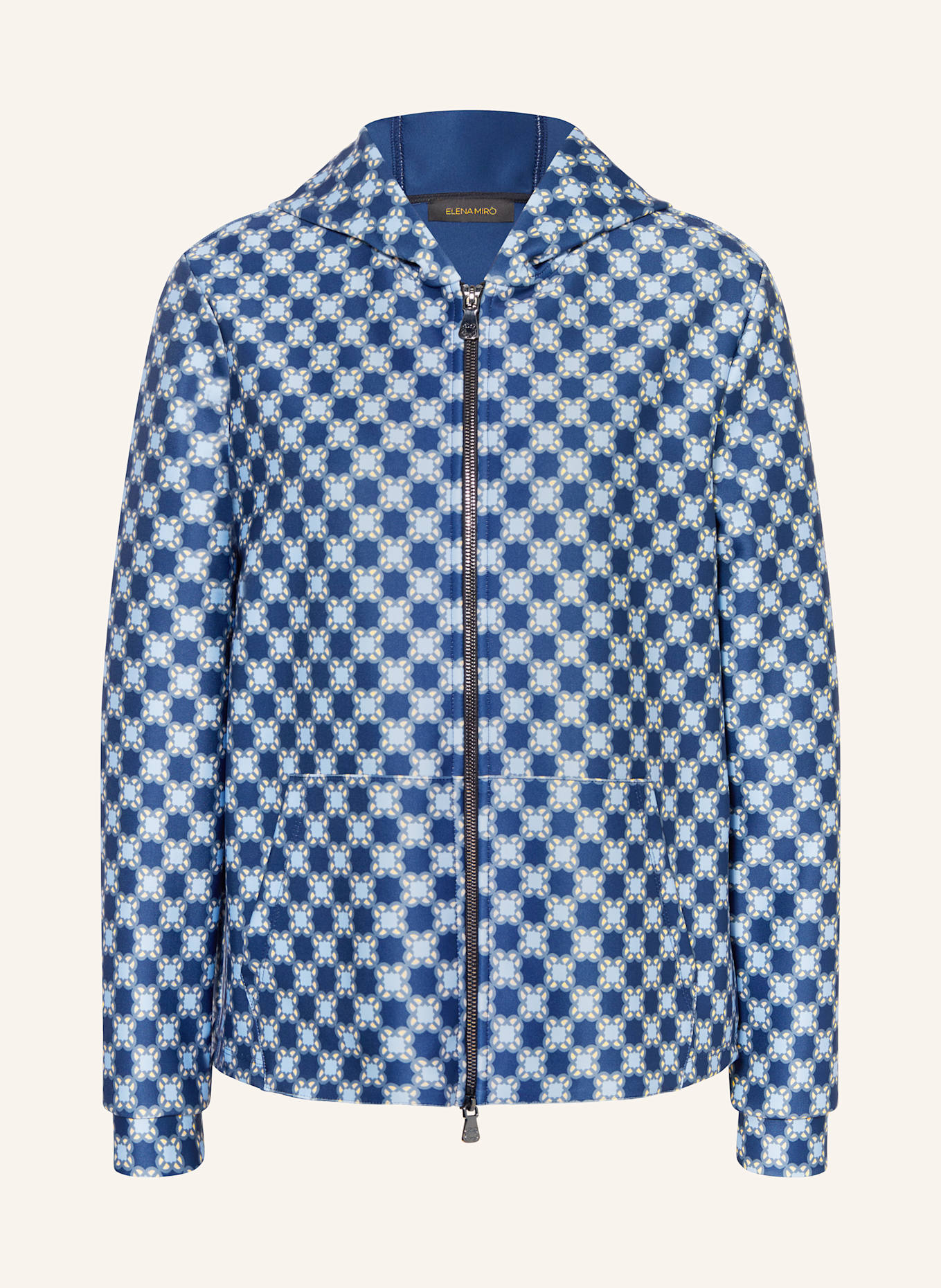 ELENA MIRO Sweat jacket: DARK BLUE / LIGHT BLUE / ECRU
