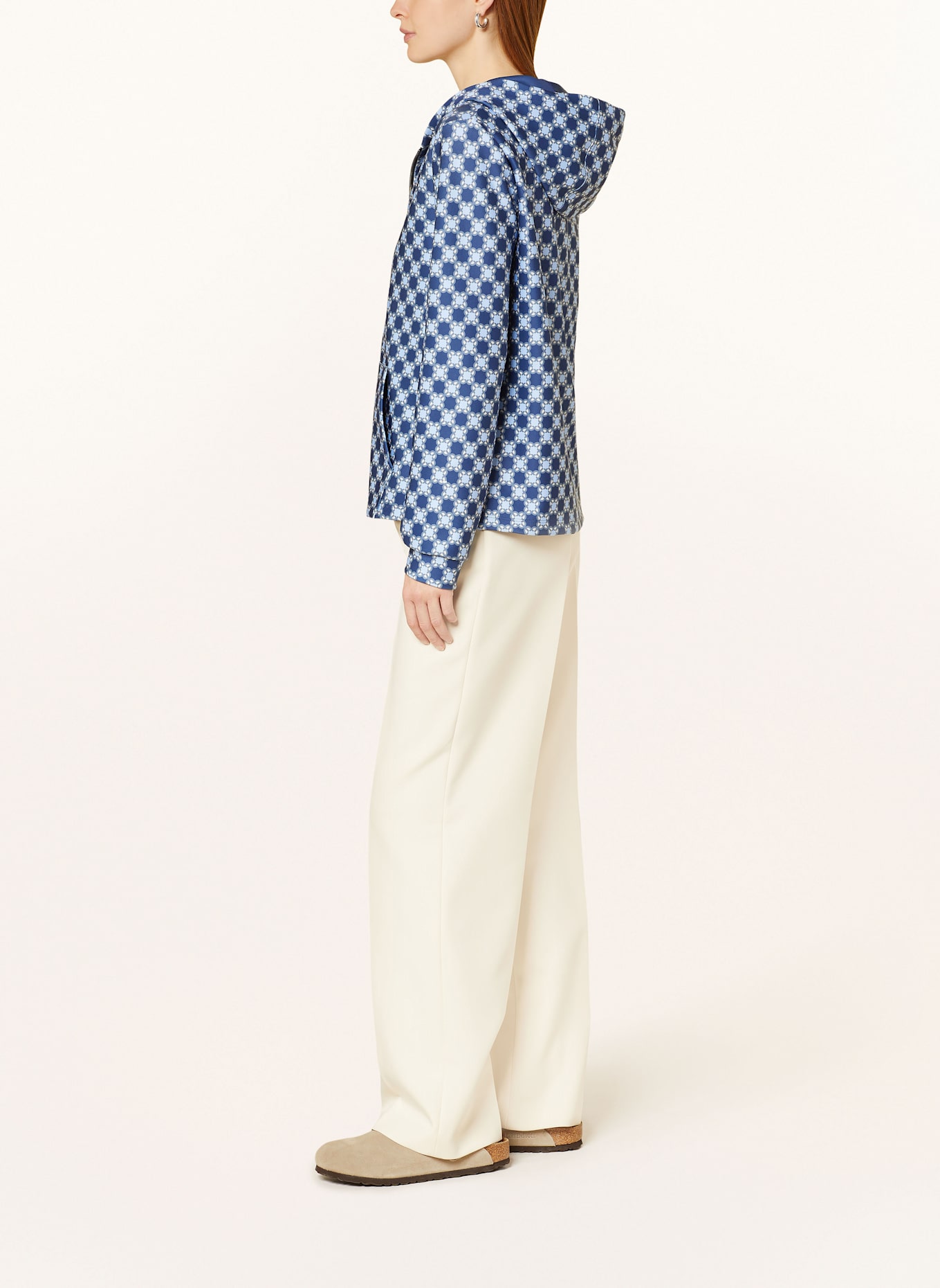 ELENA MIRO Sweat jacket: DARK BLUE / LIGHT BLUE / ECRU