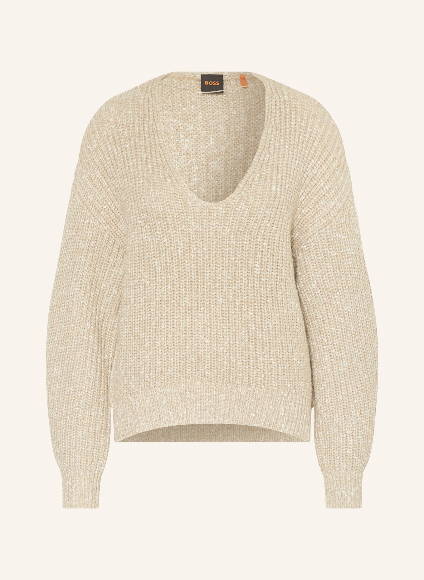BOSS FACACIA sweater with glitter thread: BEIGE