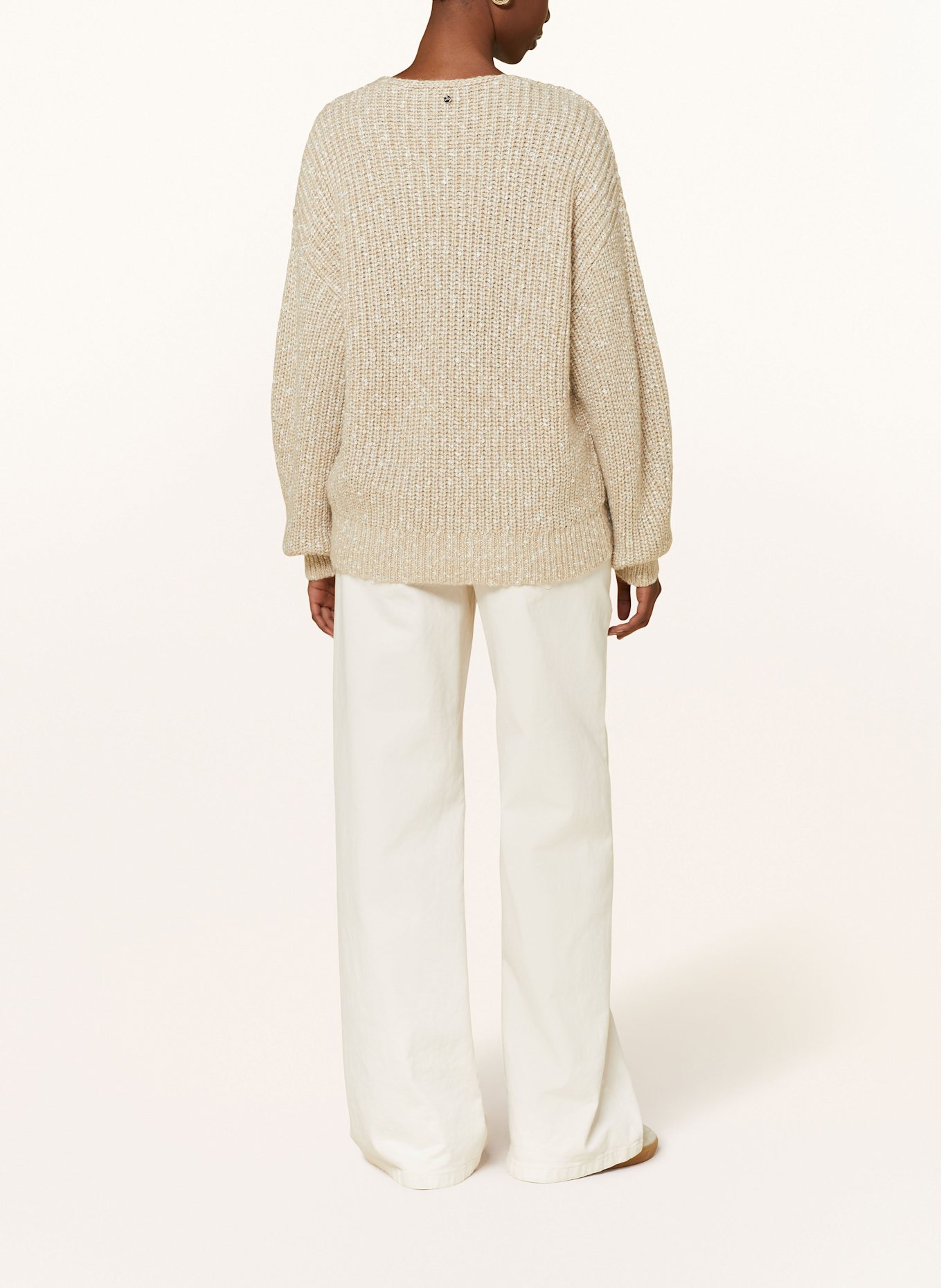 BOSS FACACIA sweater with glitter thread: BEIGE