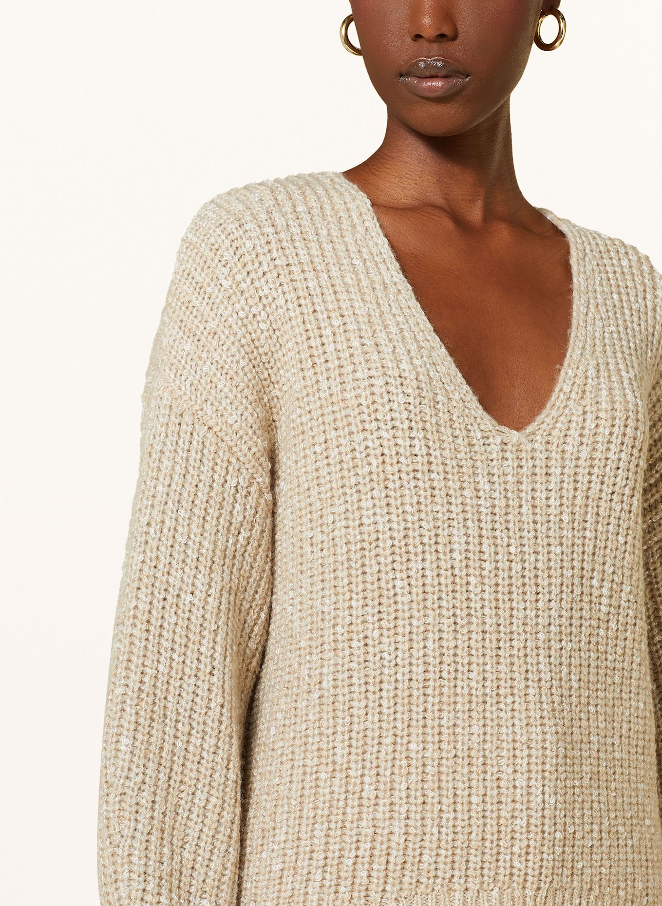 BOSS FACACIA sweater with glitter thread: BEIGE