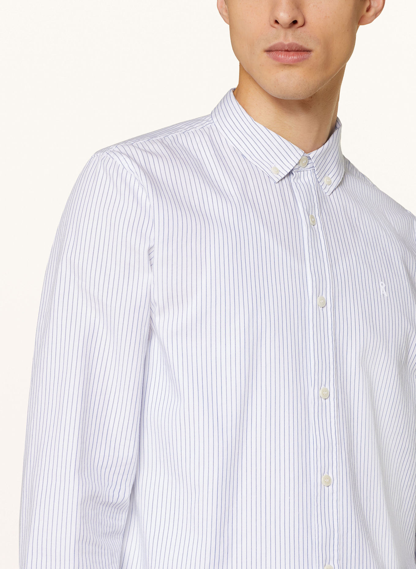 ARMEDANGELS Hemd QUAASA Regular Fit: WEISS/ BLAU
