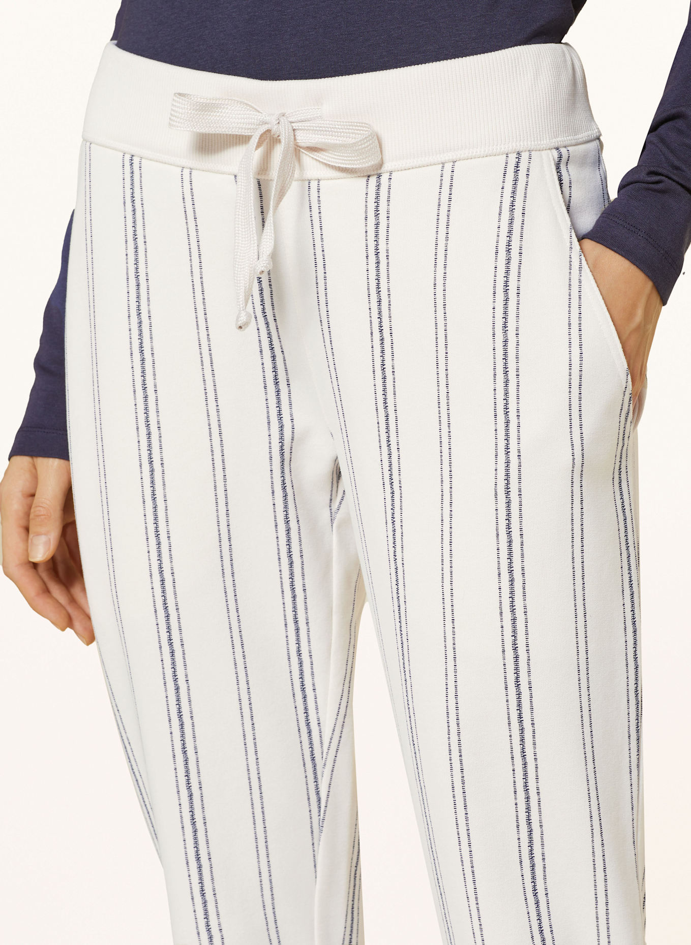 Juvia Sweatpants CATHY: CREME / DUNKELBLAU