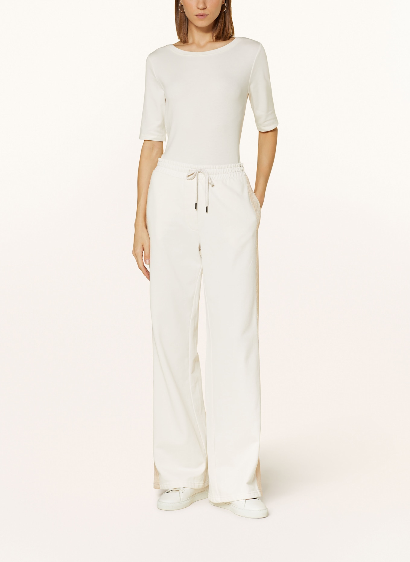 Juvia Sweatpants ALIDA mit Galonstreifen: CREME / BEIGE