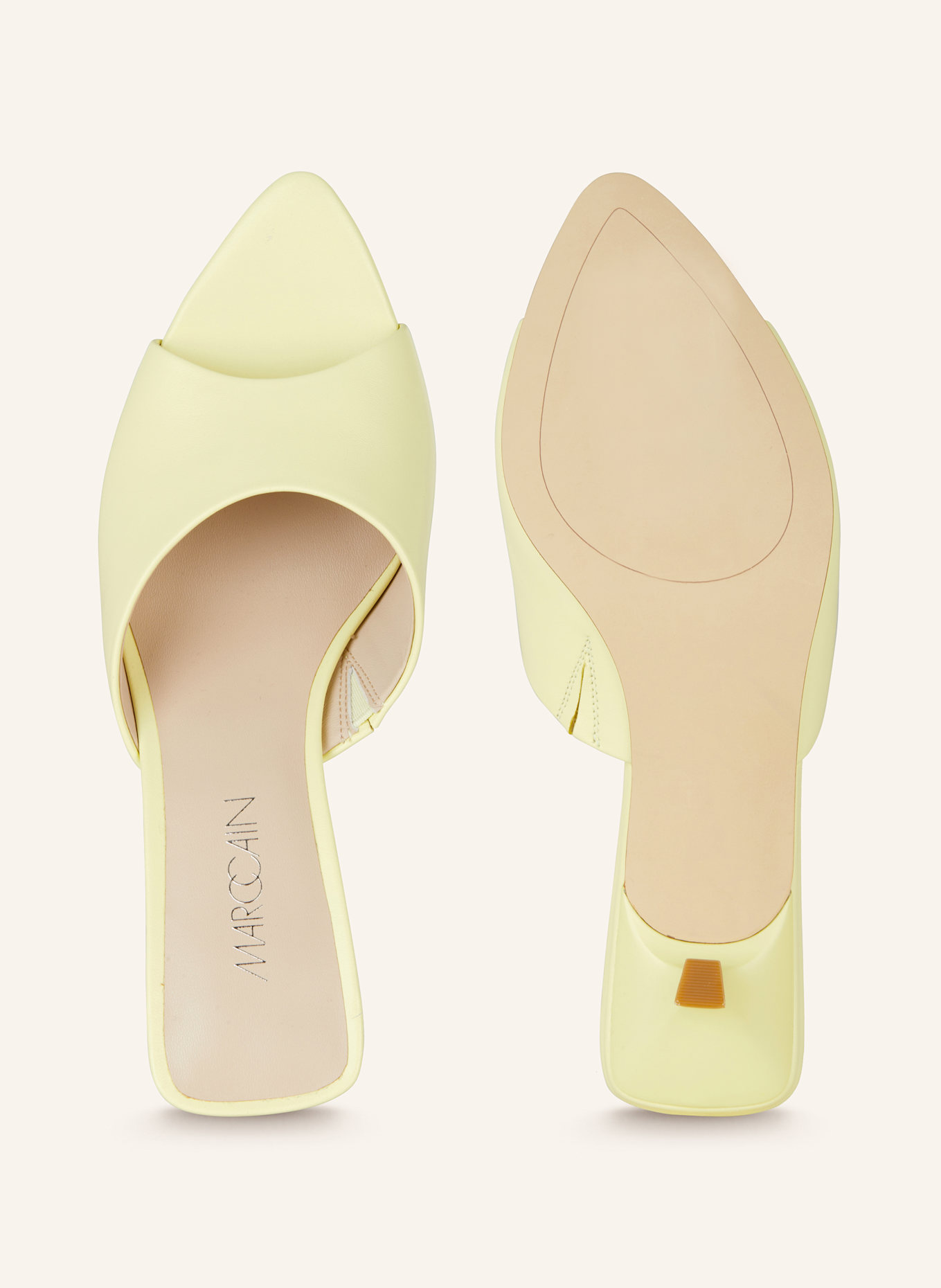 MARC CAIN Mules: HELLGELB