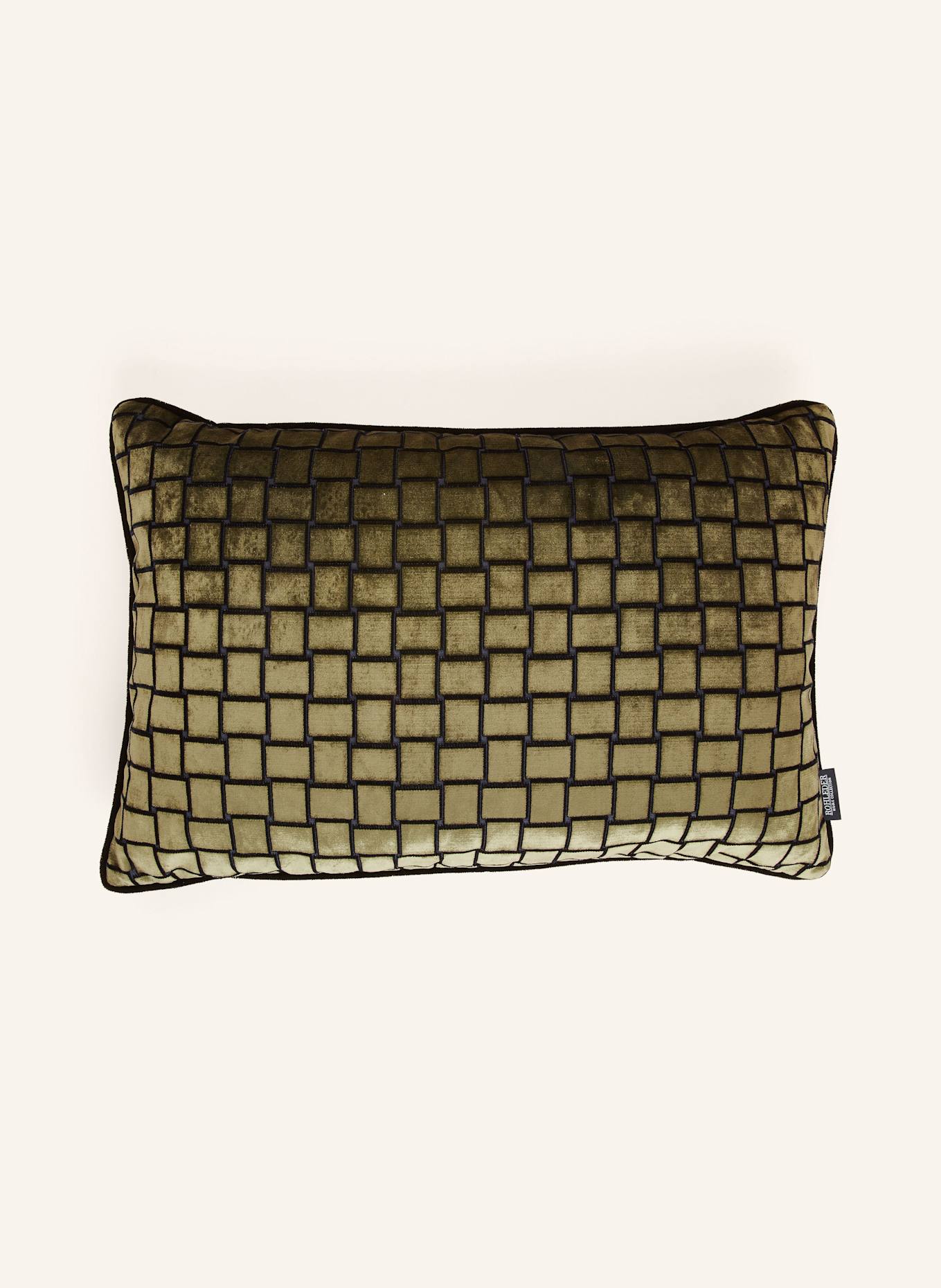 ROHLEDER Dekokissen MOONRAKER aus Samt: OLIV / SCHWARZ