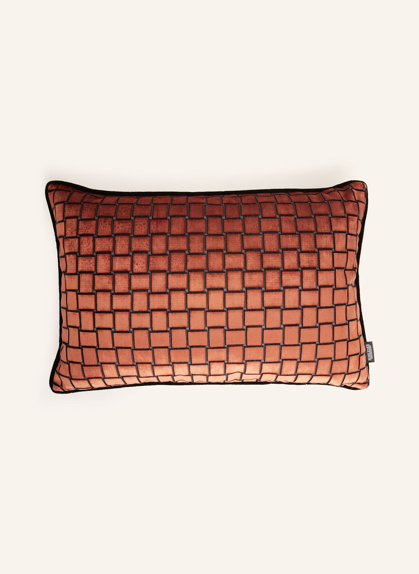 ROHLEDER Dekokissen MOONRAKER aus Samt: ORANGE / SCHWARZ