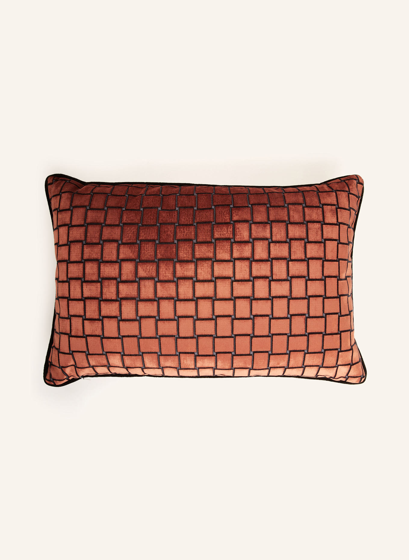 ROHLEDER Dekokissen MOONRAKER aus Samt: ORANGE / SCHWARZ