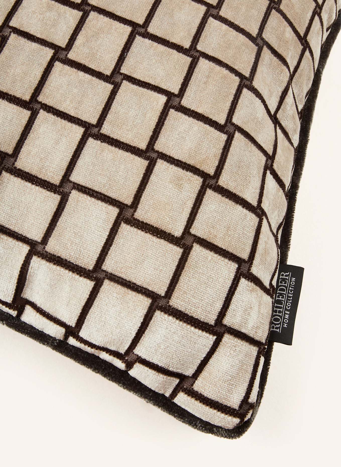 ROHLEDER Dekokissen MOONRAKER aus Samt: HELLBRAUN