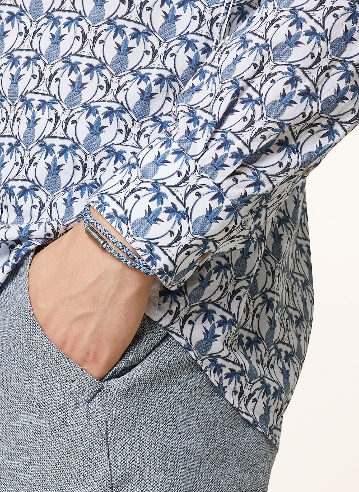 COLOURS & SONS Hemd Regular Fit: WEISS / DUNKELBLAU / BLAUGRAU