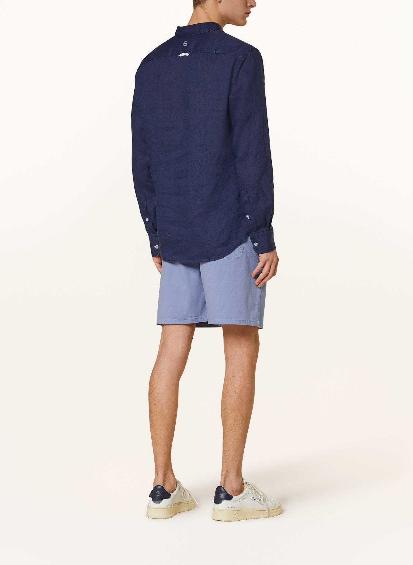 COLOURS & SONS Hemd Slim Fit mit Leinen: DUNKELBLAU