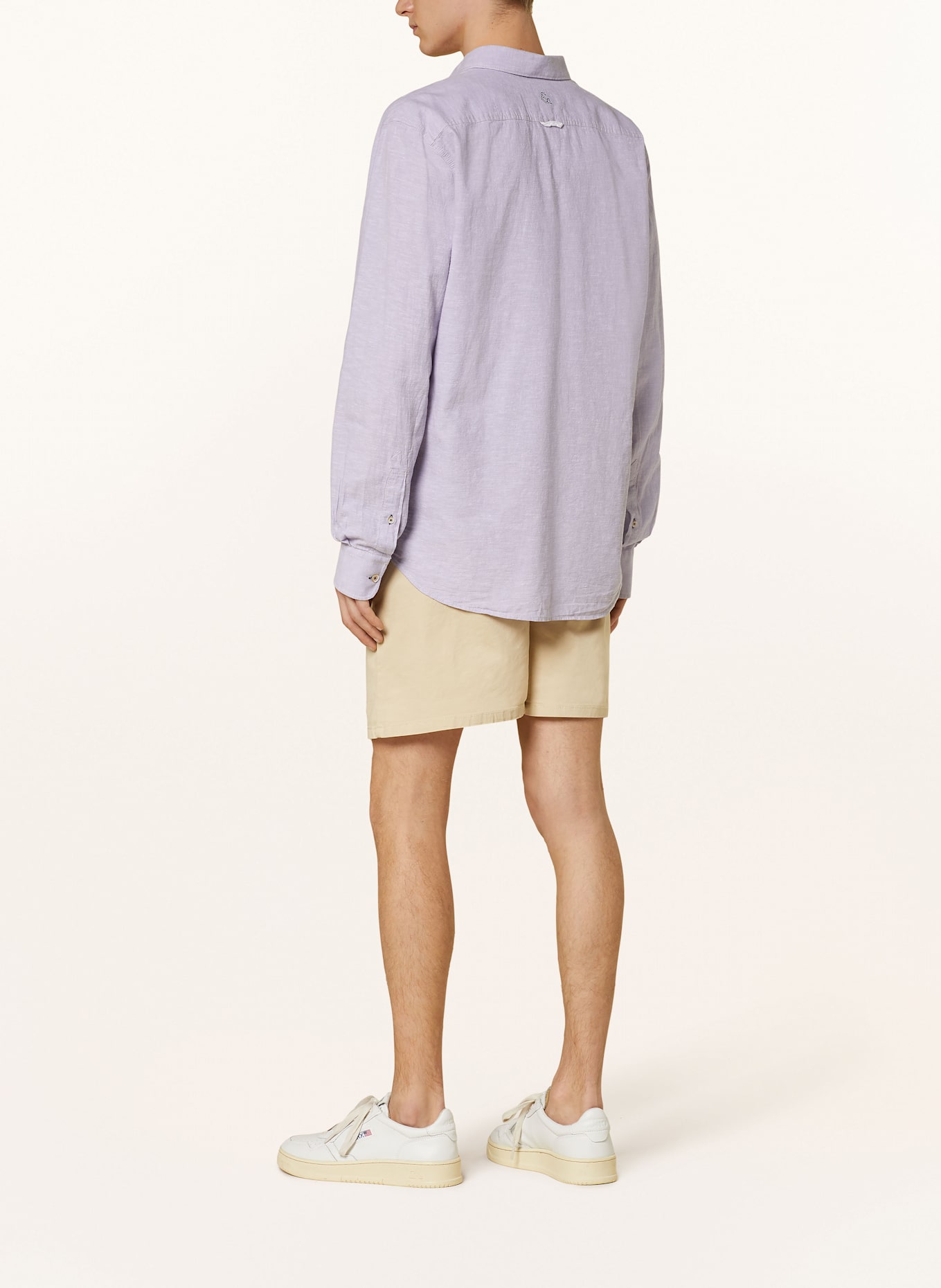 COLOURS & SONS Košile Slim Fit se lnem: SVĚTLE FIALOVÁ