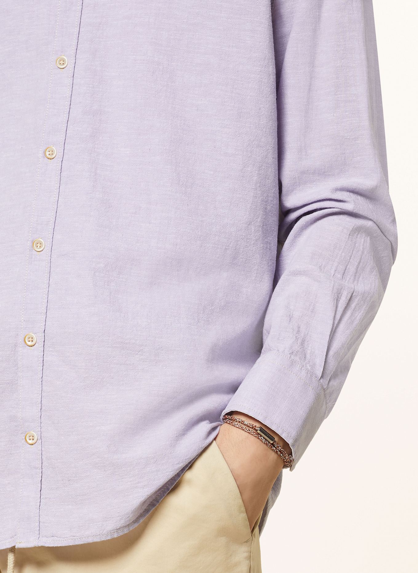 COLOURS & SONS Košile Slim Fit se lnem: SVĚTLE FIALOVÁ