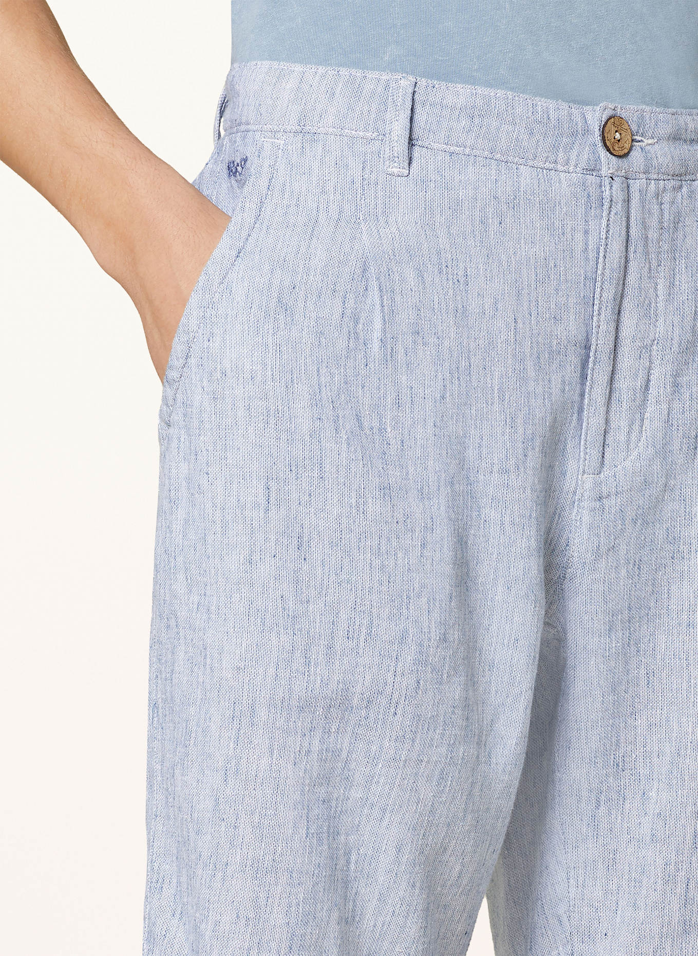 COLOURS & SONS Chino šortky se lnem: TMAVĚ MODRÁ