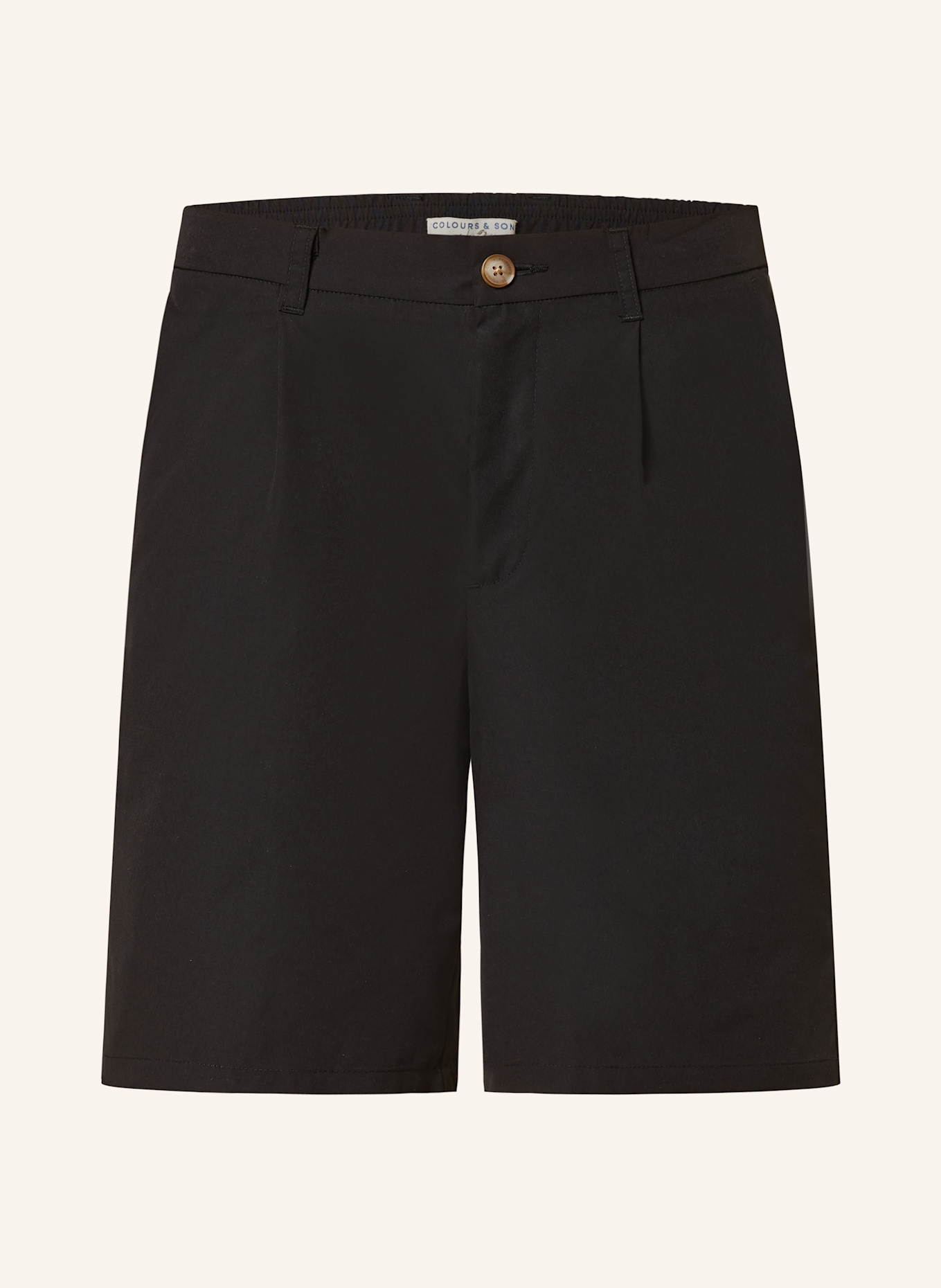 COLOURS & SONS Šortky se lnem: ČERNÁ