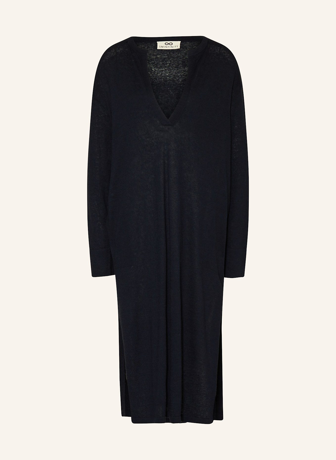 SMINFINITY Knit dress with linen: DARK BLUE