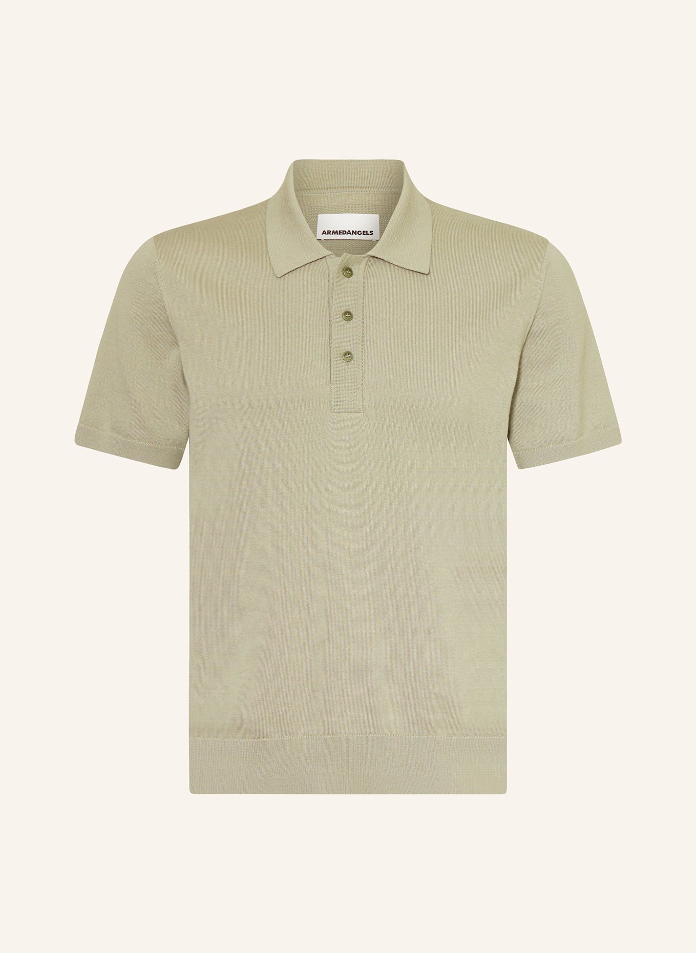 ARMEDANGELS Knitted polo shirt TAAKOS: LIGHT GREEN