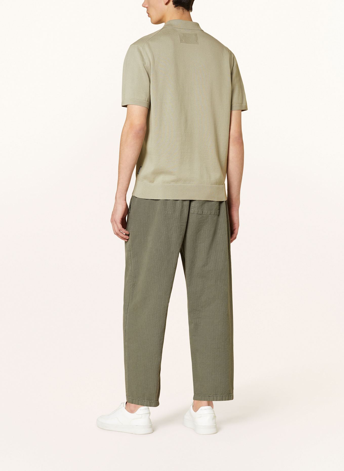 ARMEDANGELS Knitted polo shirt TAAKOS: LIGHT GREEN