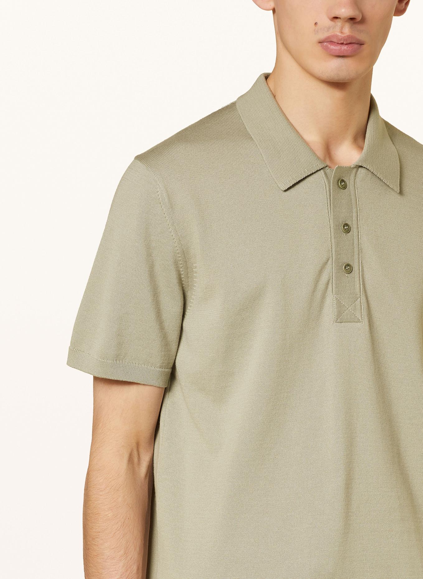 ARMEDANGELS Knitted polo shirt TAAKOS: LIGHT GREEN