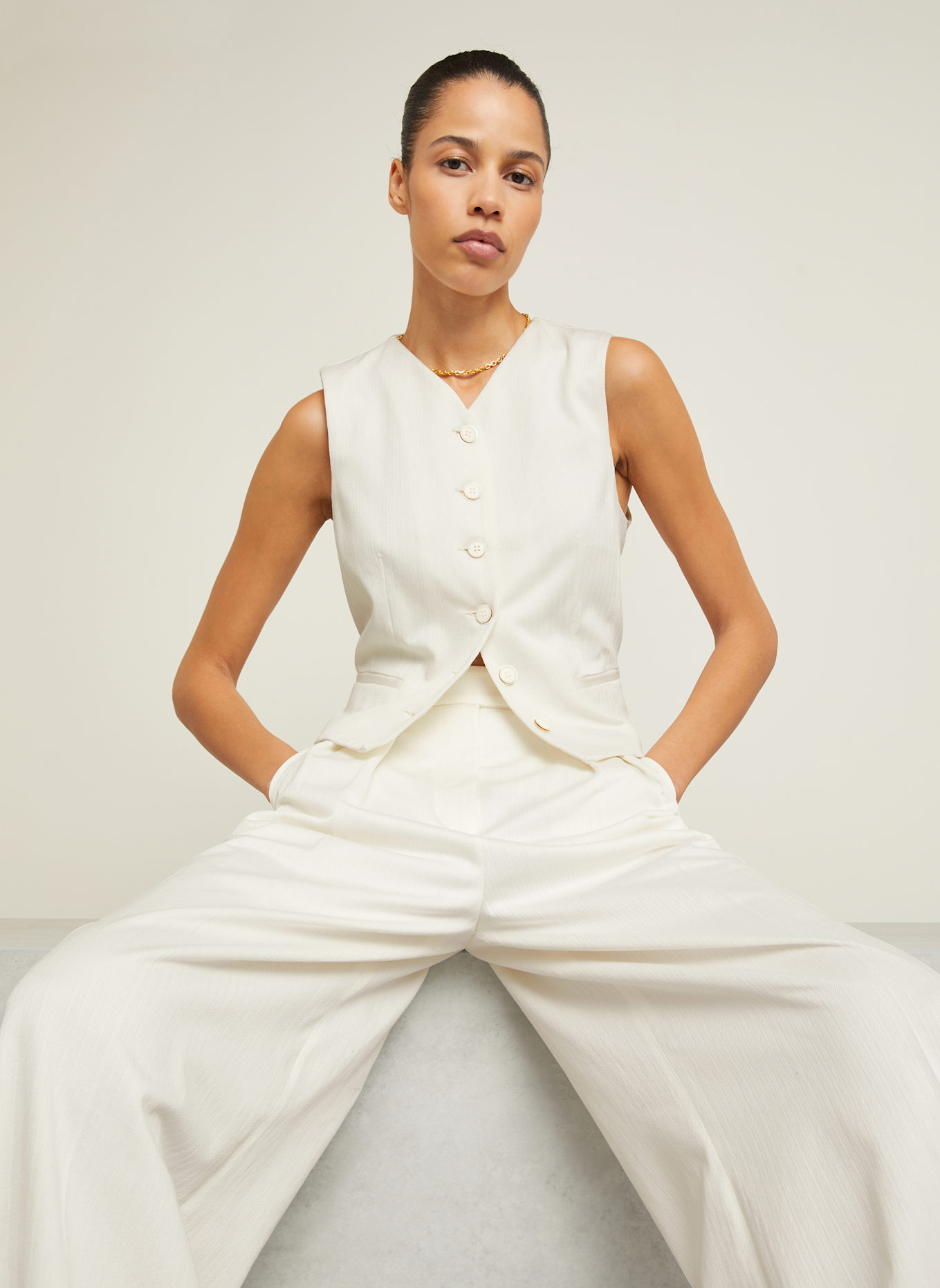Max Mara Blazerweste MIRELLA: ECRU