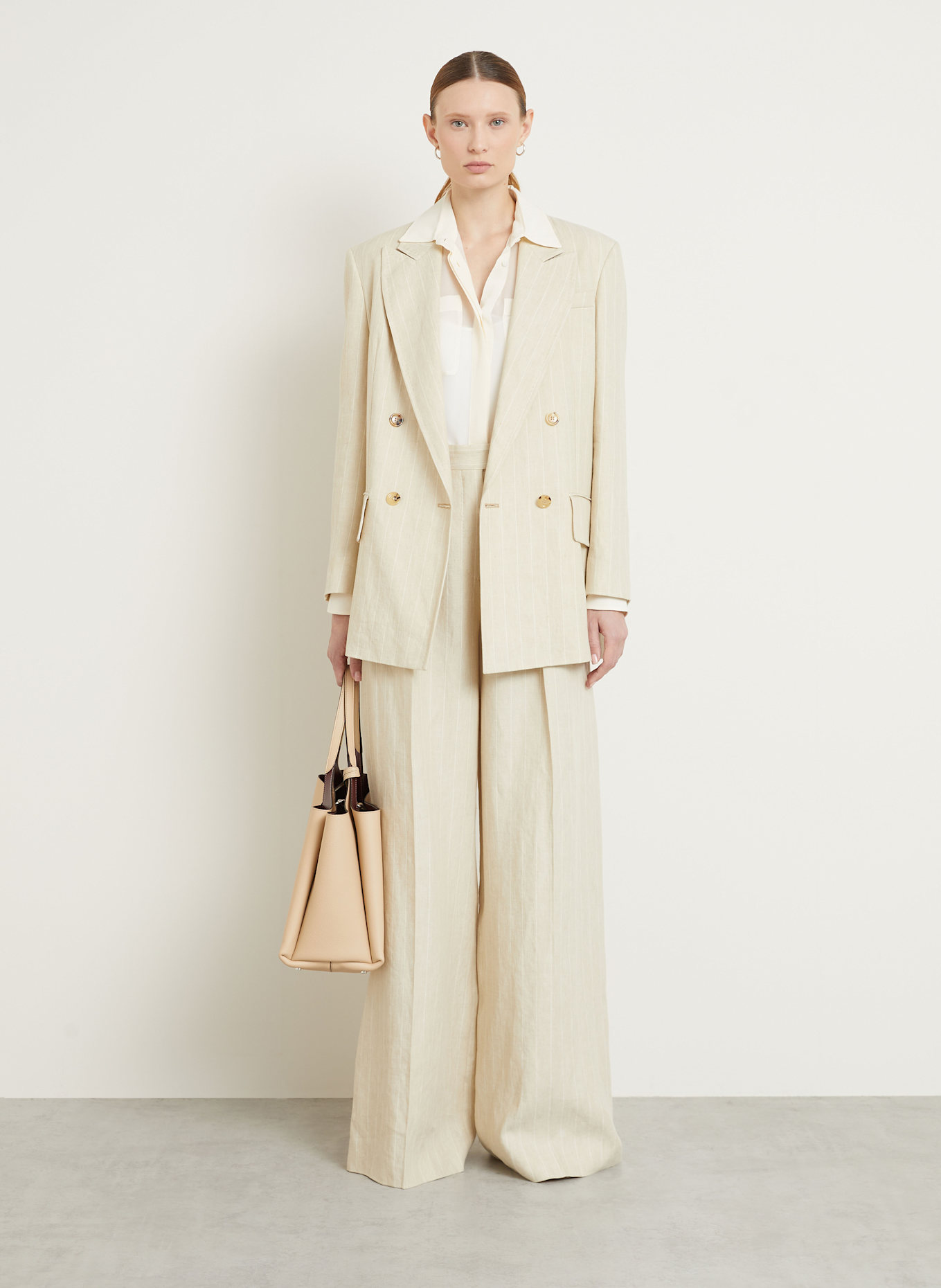 【関税＆送料込み】Max Mara Gerla Blazer Max Mara GERLA linen long blazer in beige/ cream