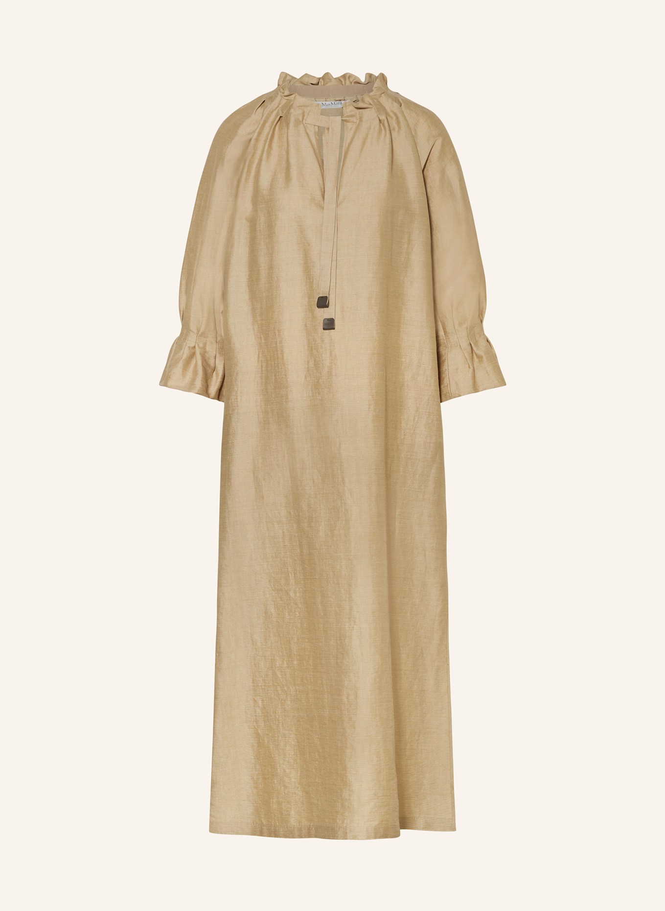 Max Mara JENE dress with linen and silk in gold