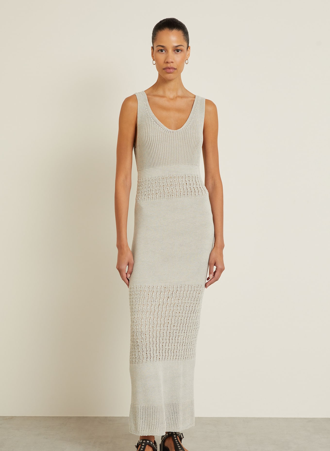 【Max Mara】Valois knitted コットンブレンド マキシ☆関税込 Max Mara Knit dress VALOIS in taupe