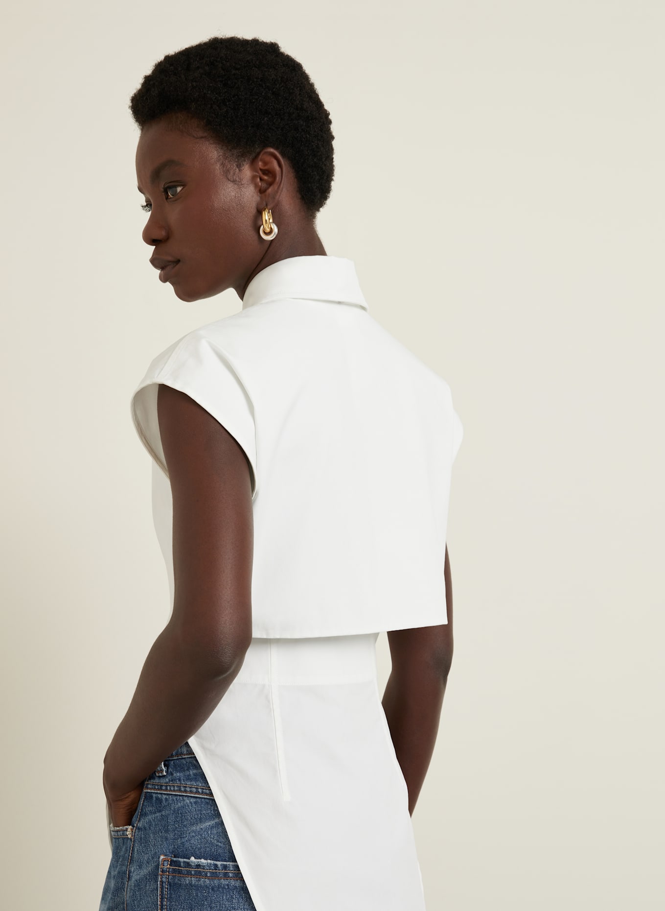 SPORTMAX Bluzka bez rękawów SABATO: BIAŁY