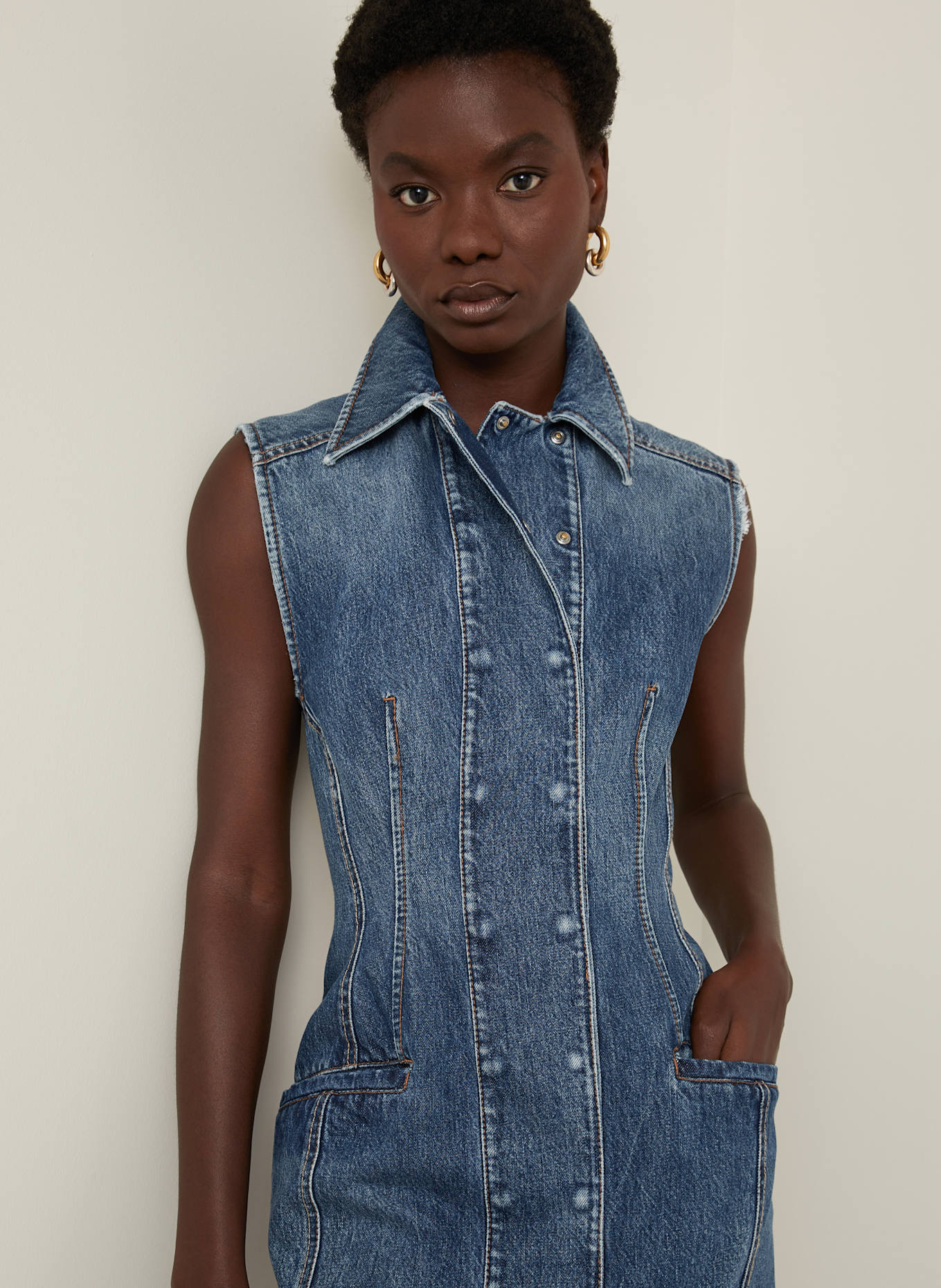 SPORTMAX Sukienka jeansowa CARABO: 005 NAVY