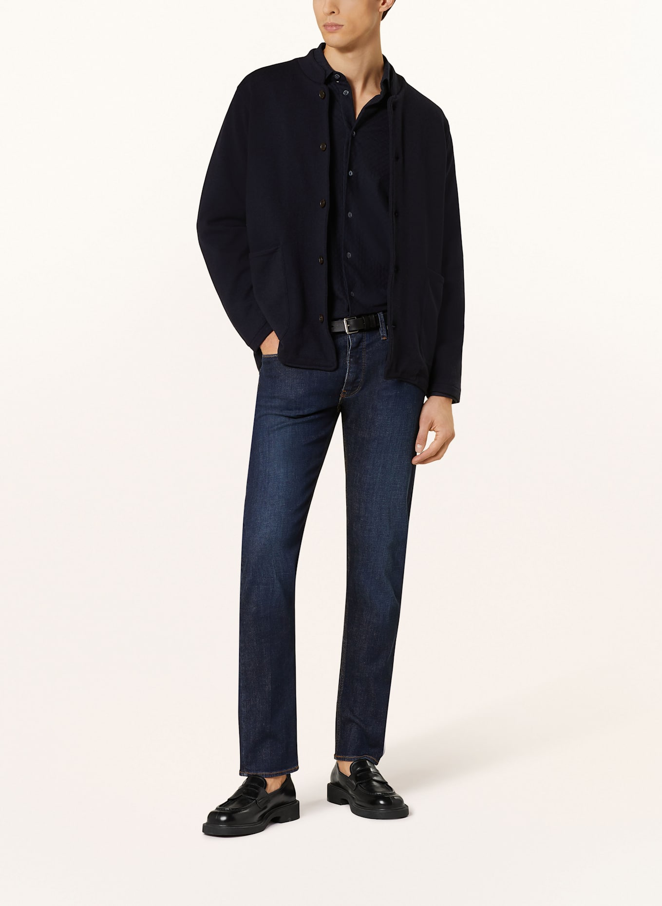 EMPORIO ARMANI Strickblouson: DUNKELBLAU