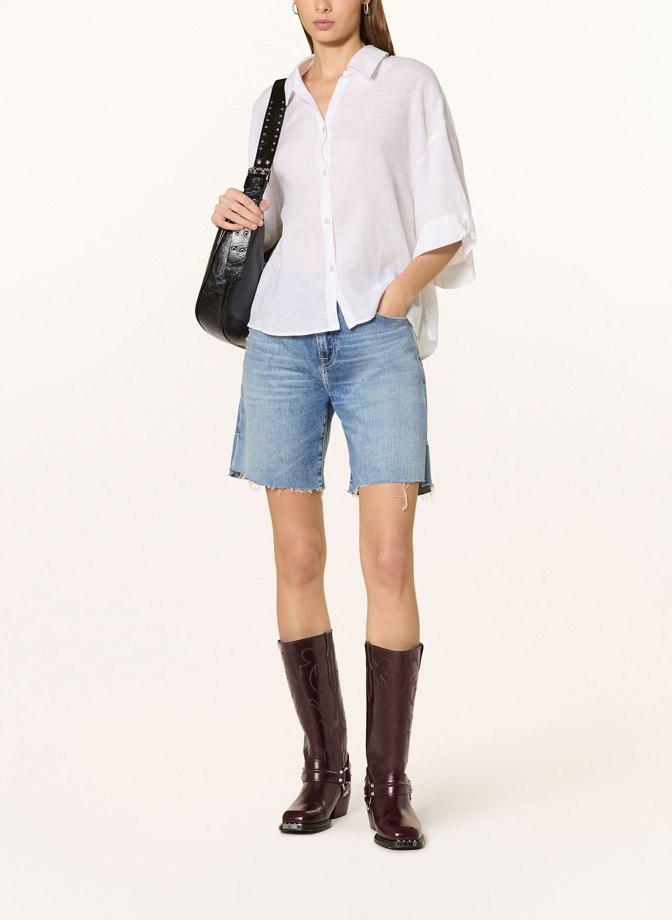TRUE RELIGION LEAH denim shorts: 4646 DENIM BLUE
