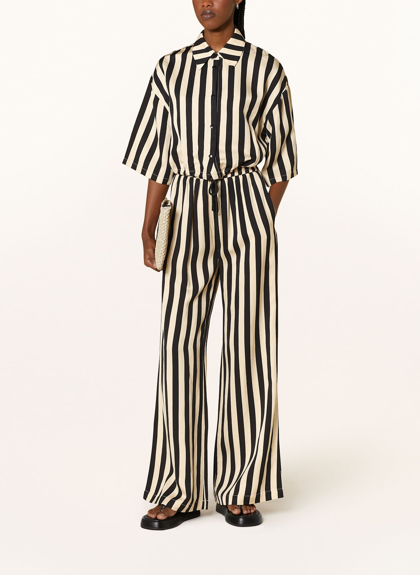 SUNCOO Marlenehose JERRY: SCHWARZ / CREME