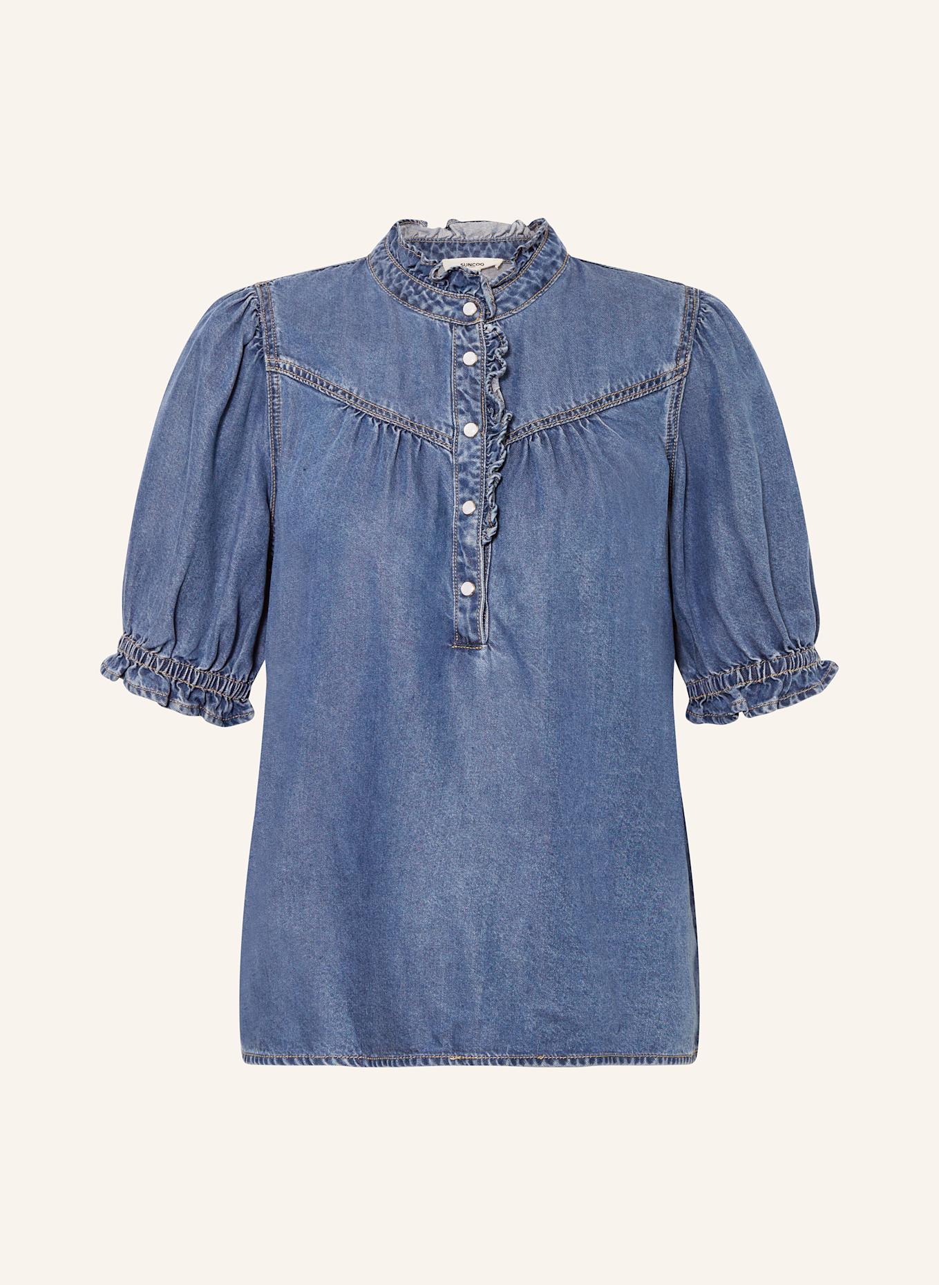 SUNCOO Chemisier LOUISE à volants en bleu - Main Image