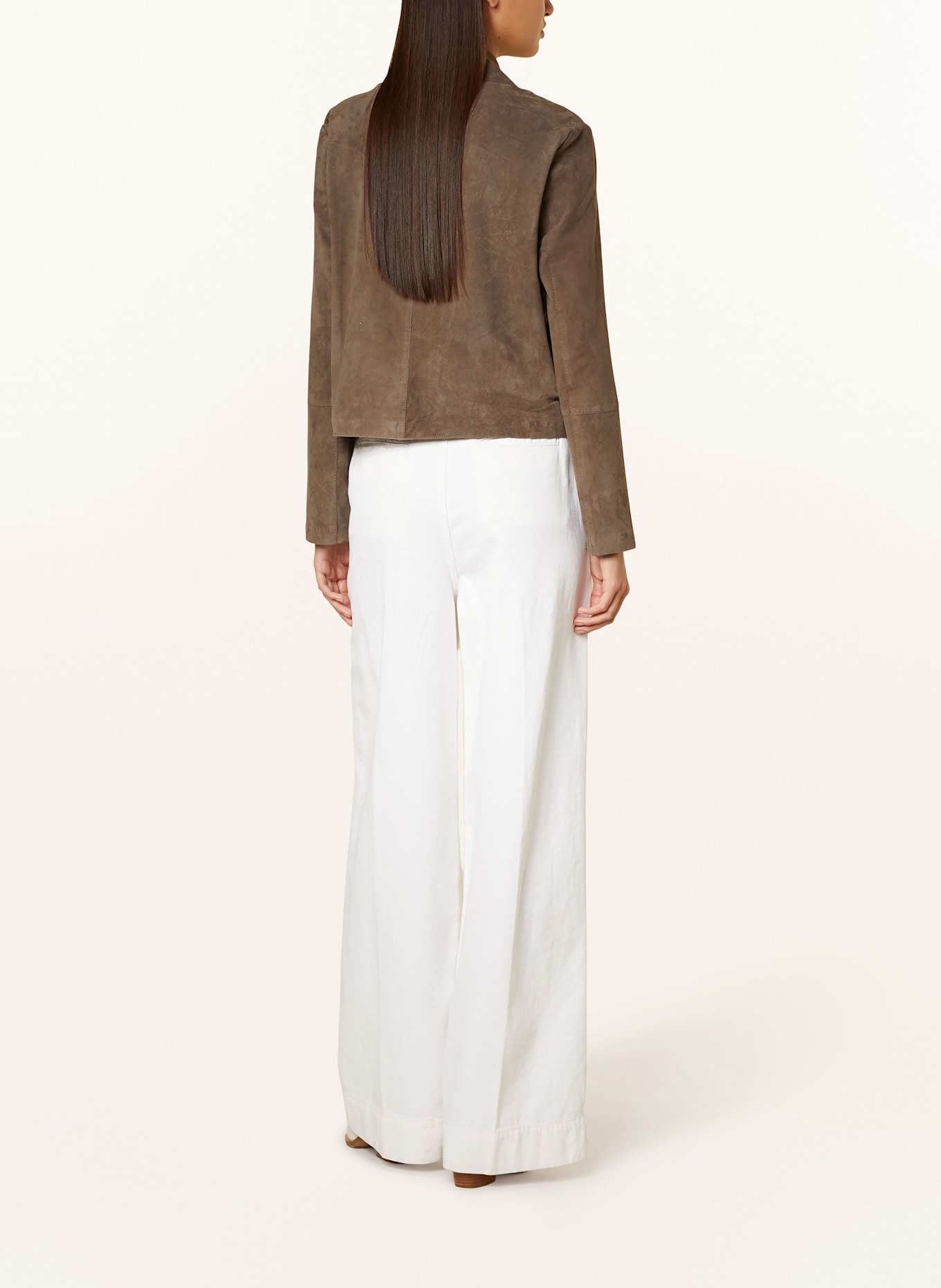 REPEAT Leather jacket: TAUPE