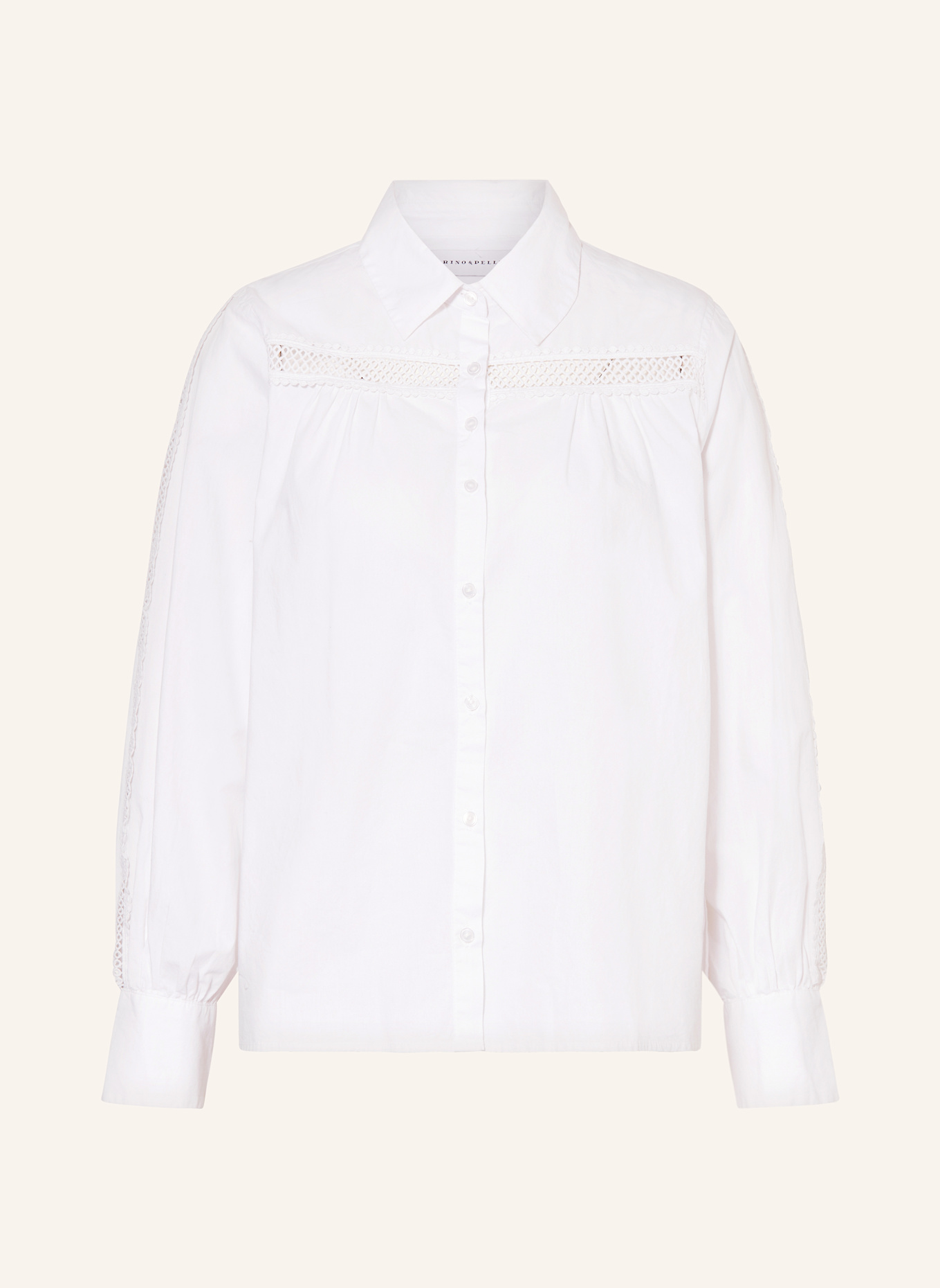 RINO & PELLE BEJA shirt blouse with lace: WHITE