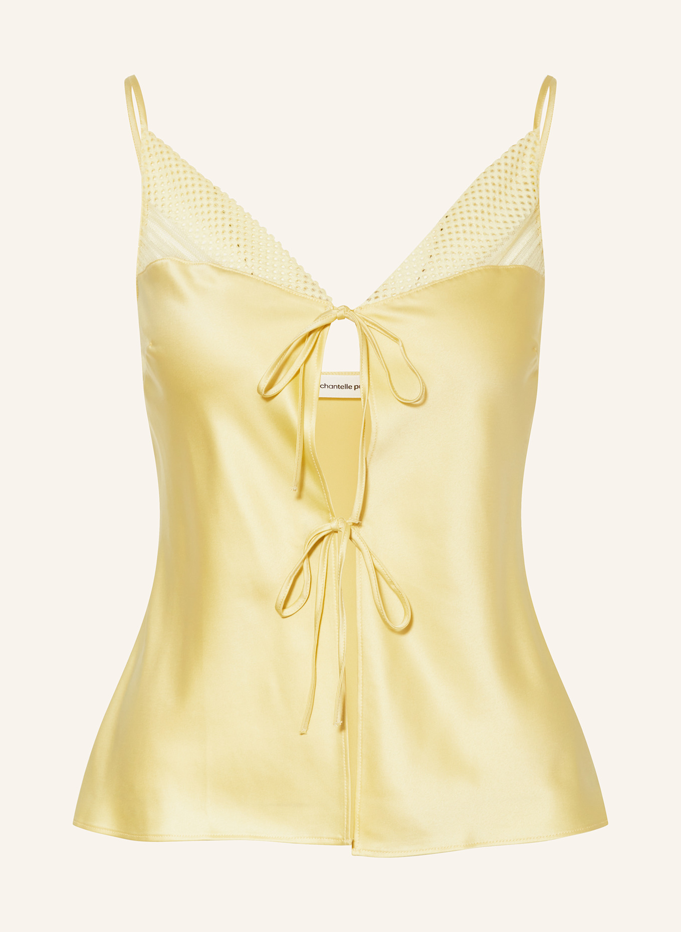 CHANTELLE PLAY satin sleep shirt: YELLOW
