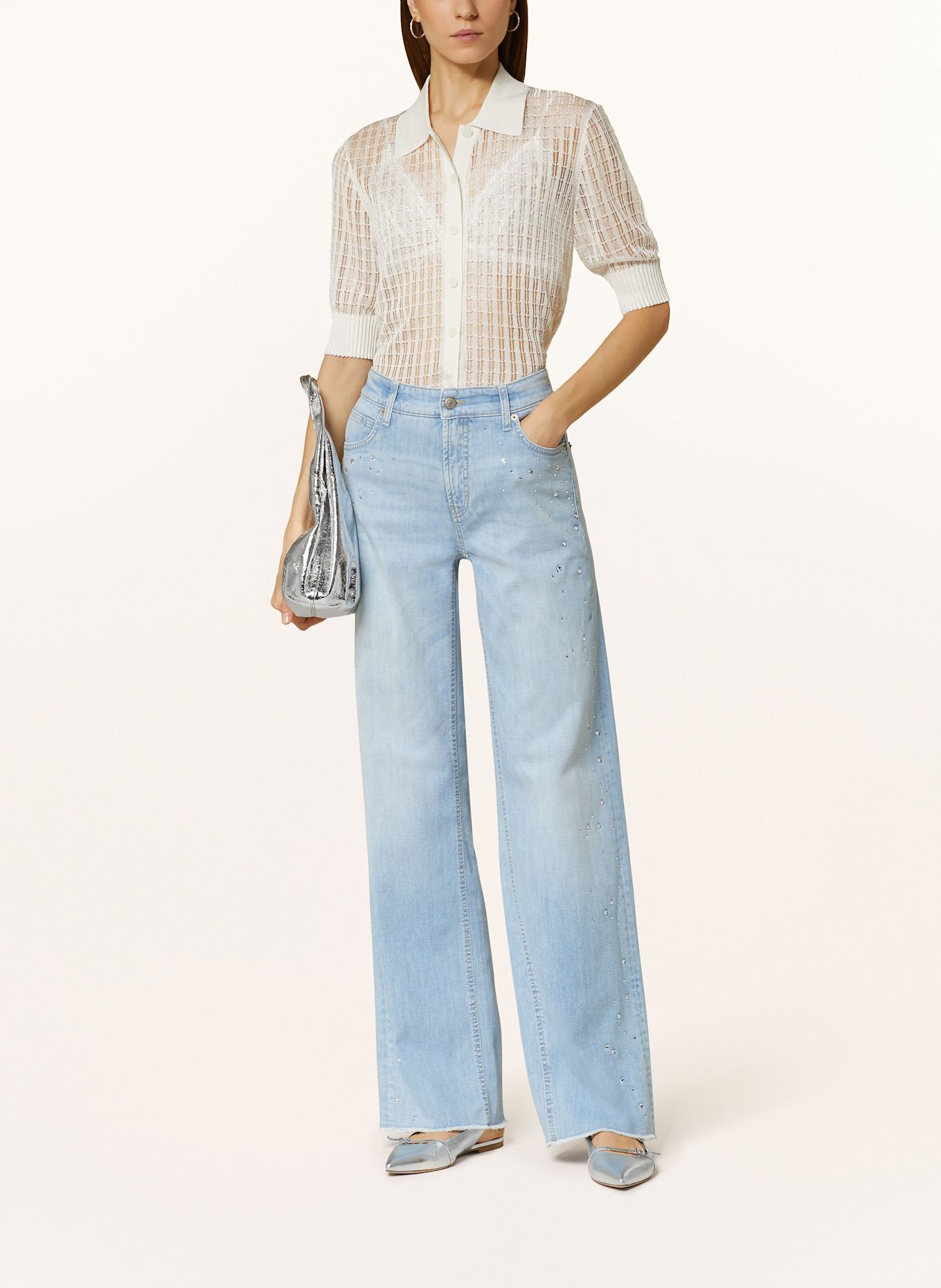 CAMBIO Jeansy wide leg AIMEE z ozdobnymi kamykami: 5231 Nasze Domy Towarowe w Niemczech