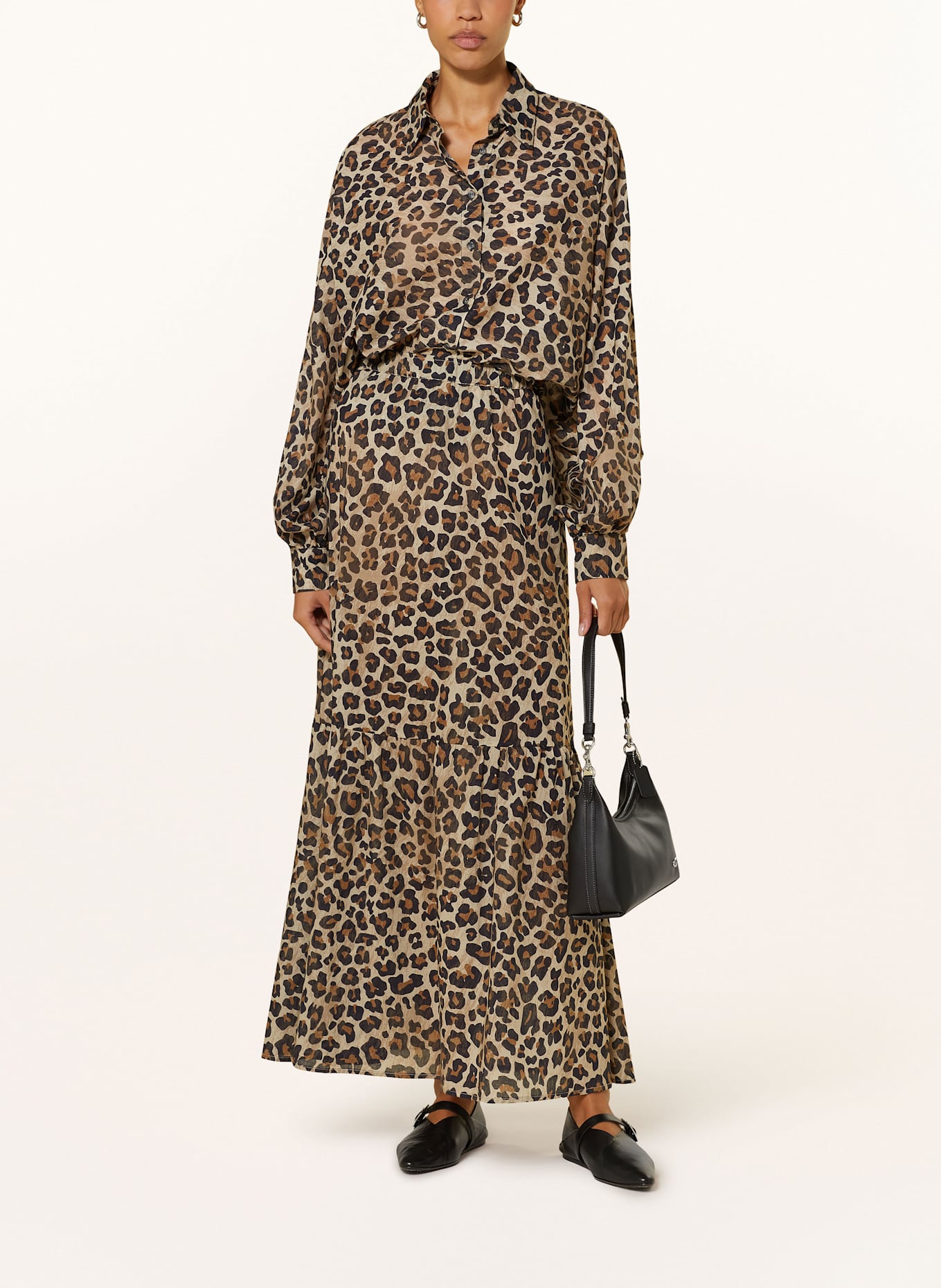 SoSUE Shirt blouse ANTONIA: CREAM / BLACK / LIGHT BROWN