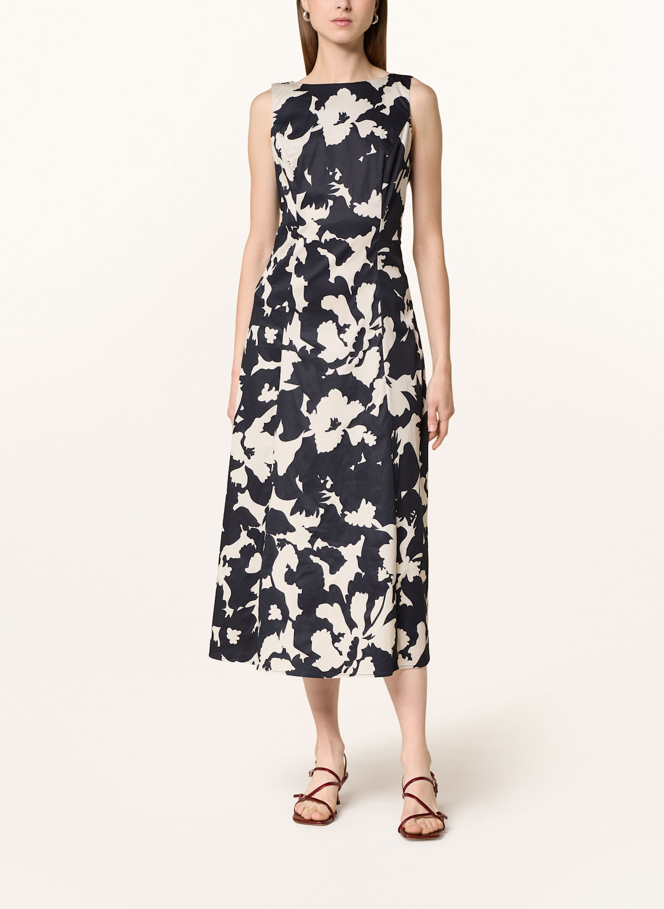 comma Kleid: DUNKELBLAU/ WEISS