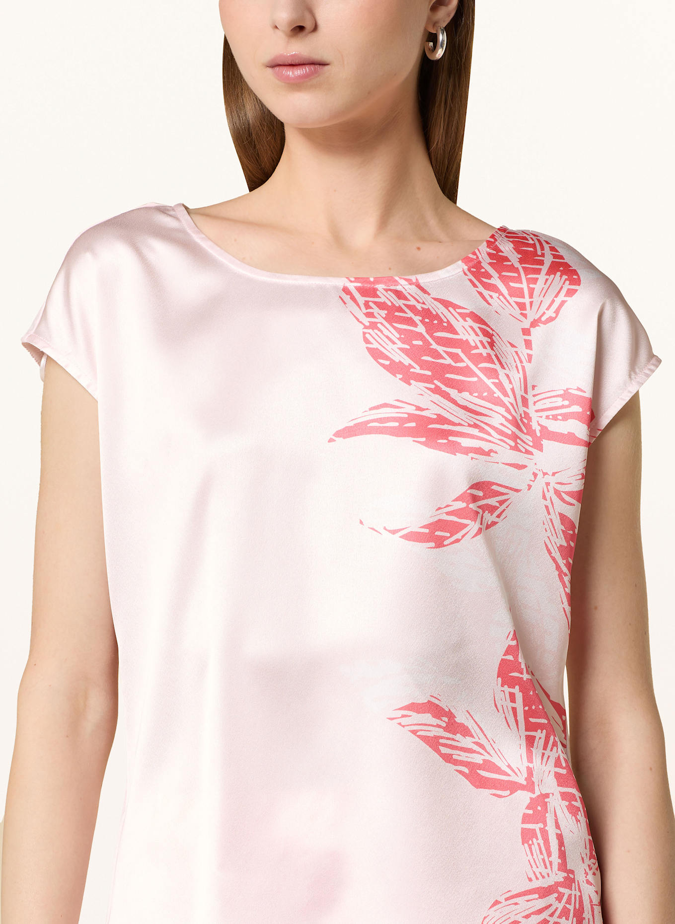 comma Blusenshirt im Materialmix: HELLLILA/ PINK