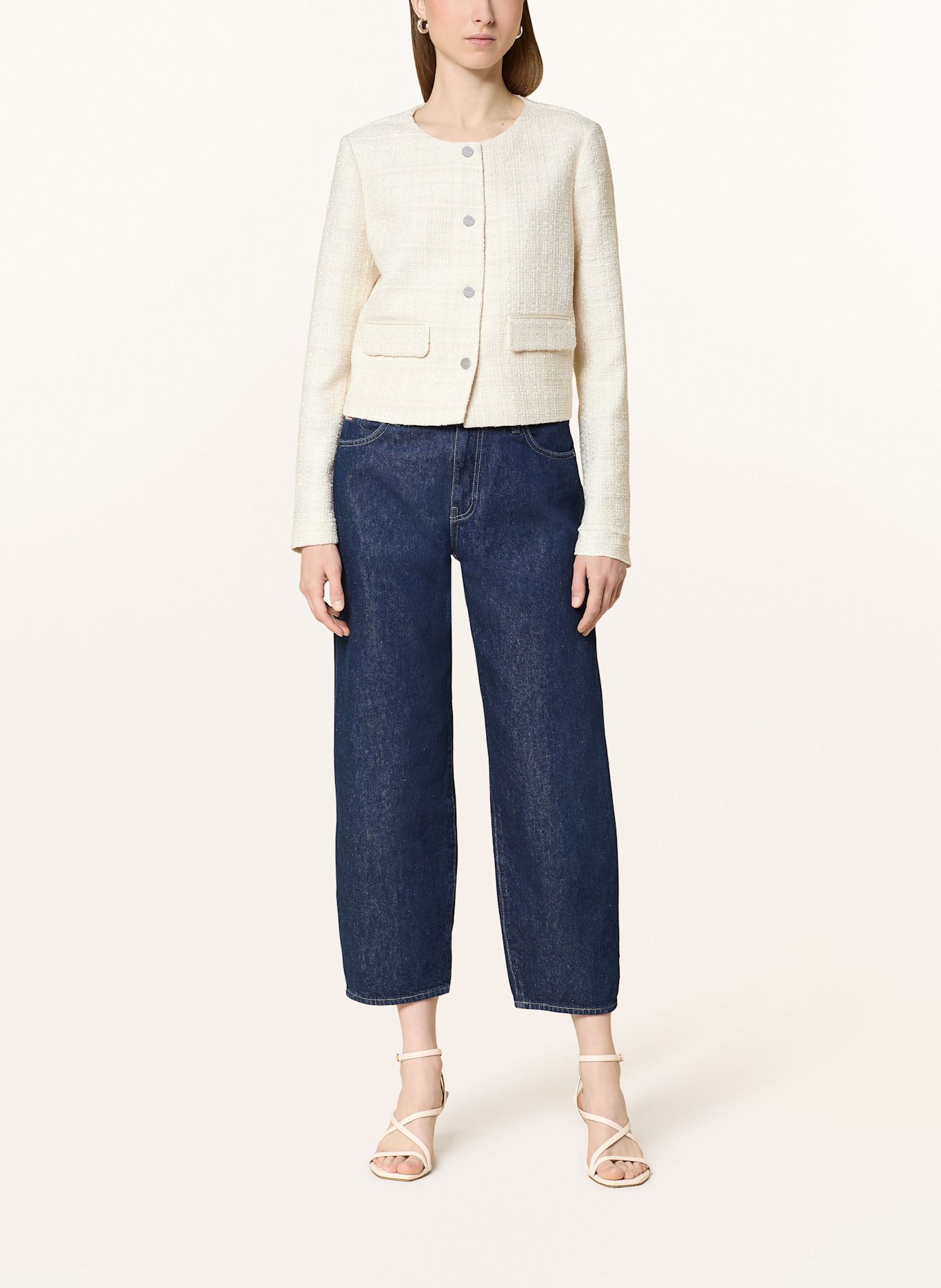 comma Tweed jacket with glitter thread: ECRU