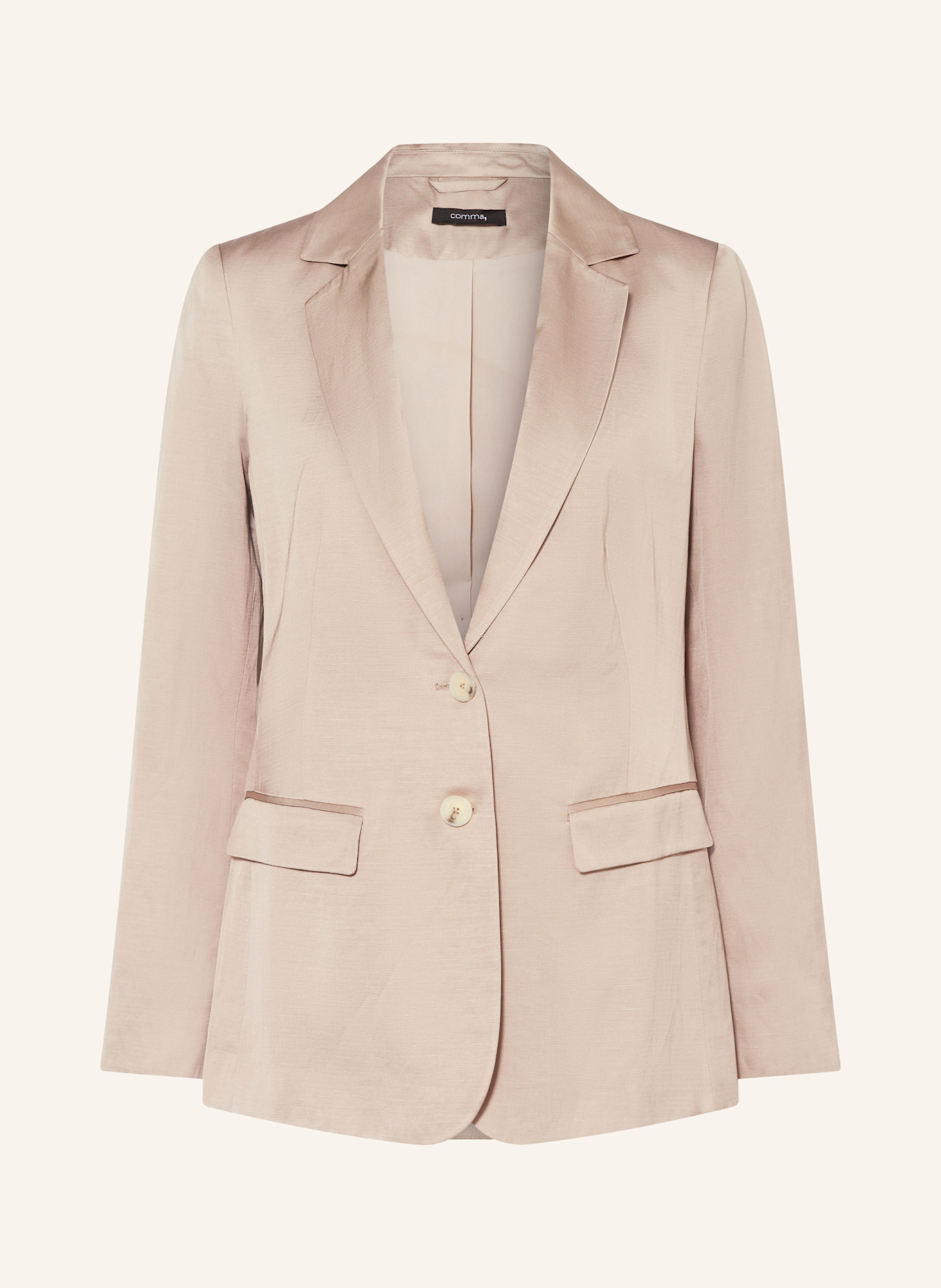 comma Satin blazer: BEIGE
