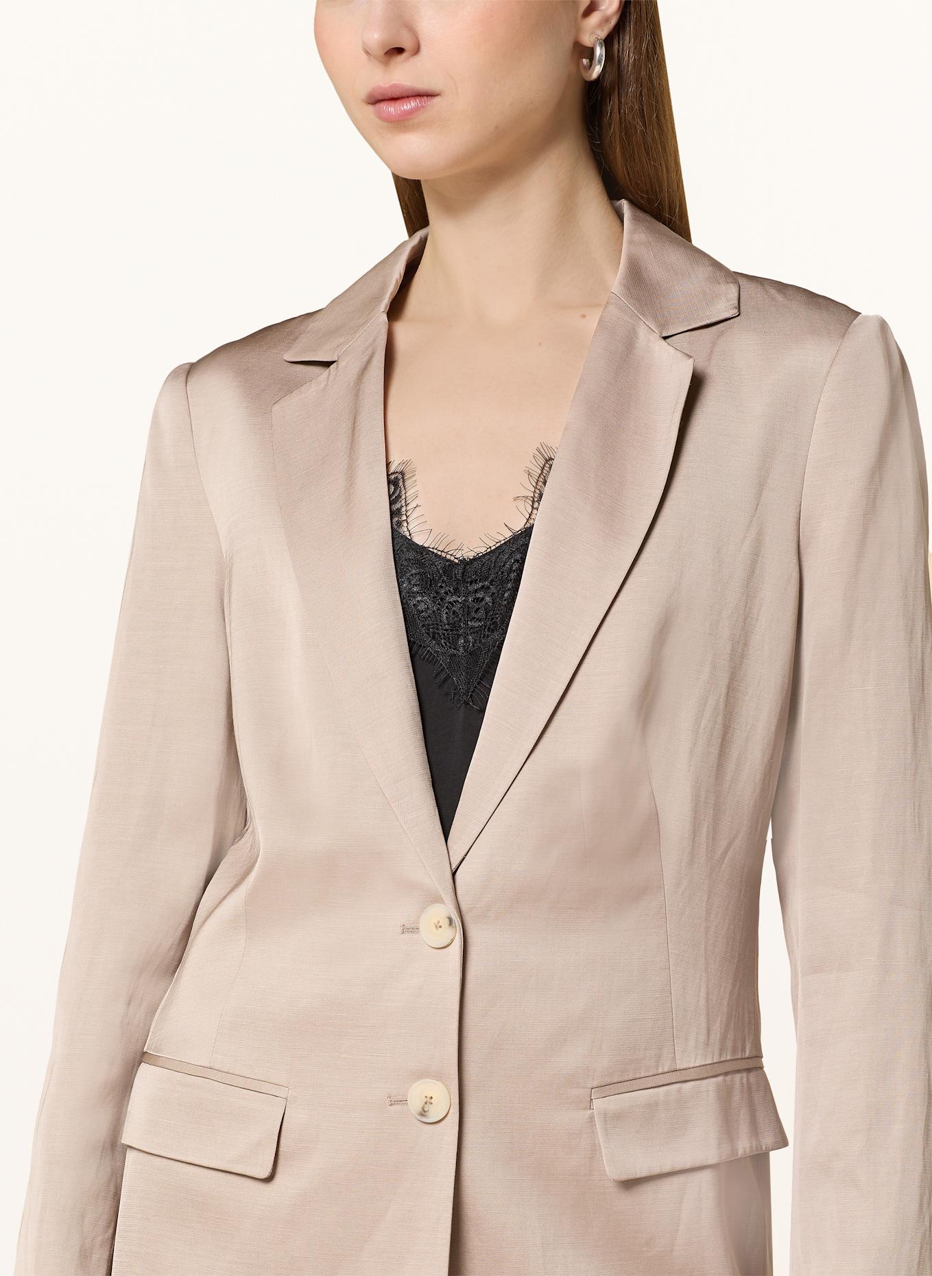 comma Satin blazer: BEIGE